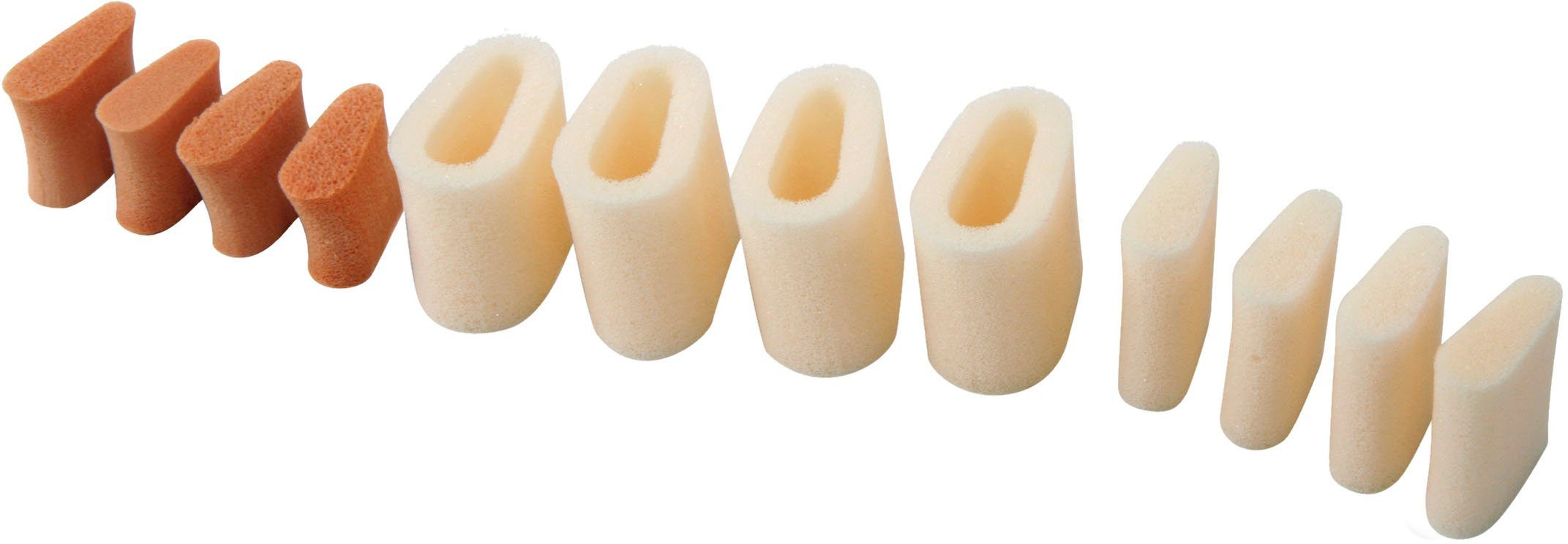 Fußgut Zehenspreizer 12-teiliges Zehentrenner-Set "Variant"a, Set, 12tlg., 3in1 Zehenkorrektor Set, Druckentlastung, bei Schwielen & Hühneraugen