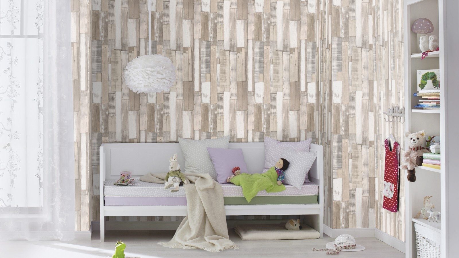 Rasch Papiertapete Steinoptik Beige Creme, Steinoptik, Holzoptik, (1 Rolle, 1 St., 10,05 m x 0,53 m), gute Lichtbeständigkeit, feucht abwischbar, naß zu entfernen