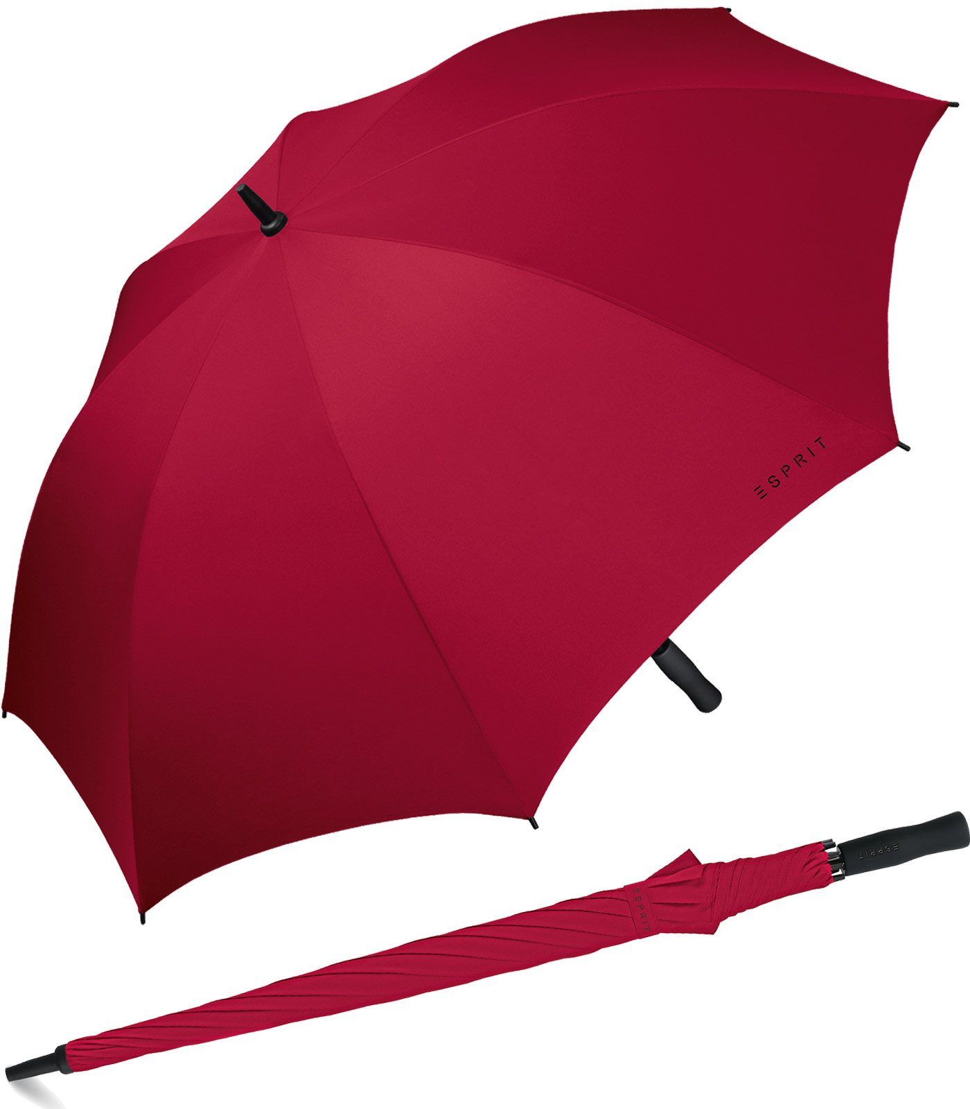 Esprit Langregenschirm besonders großer Regenschirm mit Handöffner, durch Fiberglaselemente sehr leicht und flexibel