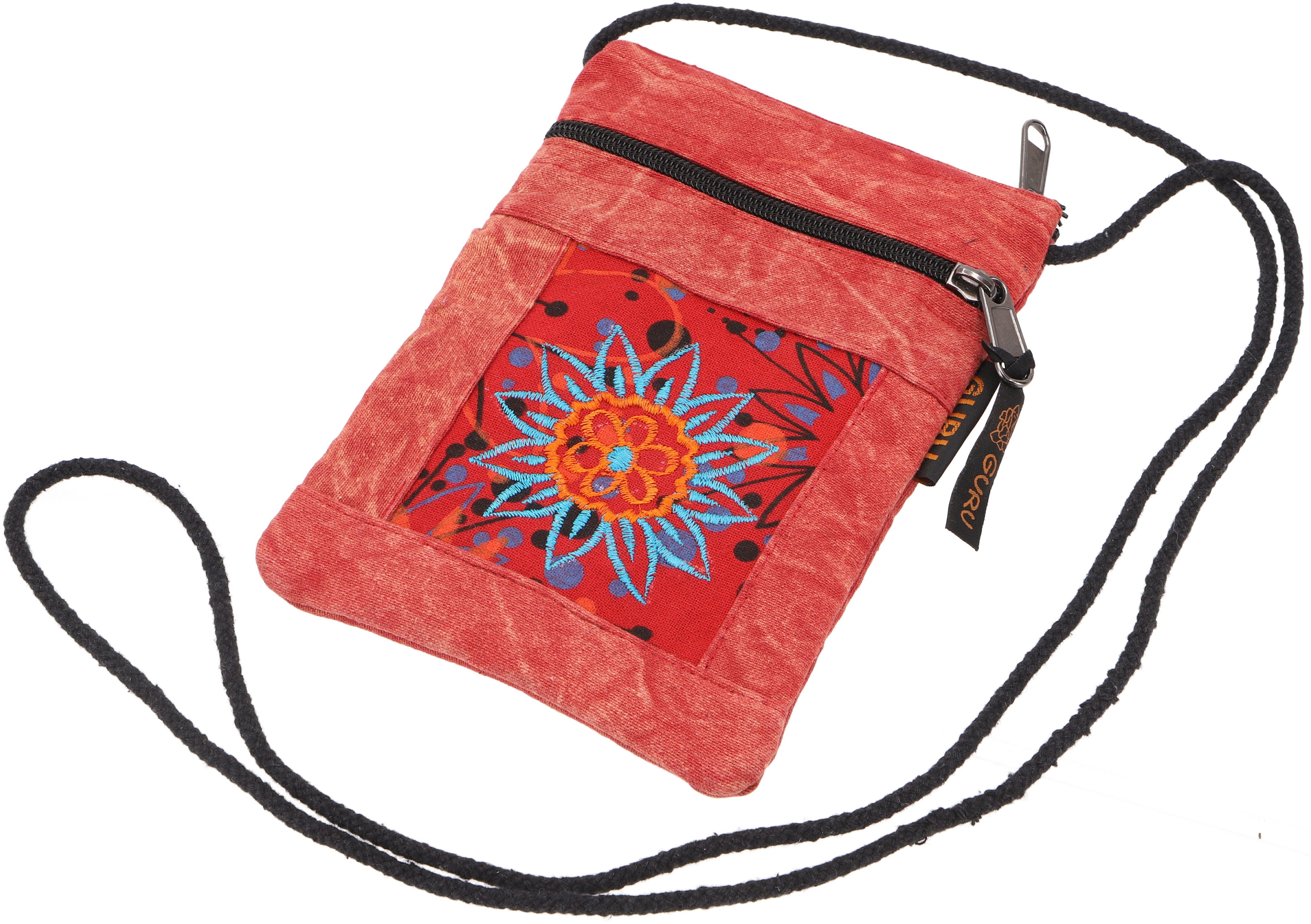 Guru-Shop Schultertasche Boho Brustbeutel, Passporttasche - rot günstig online kaufen