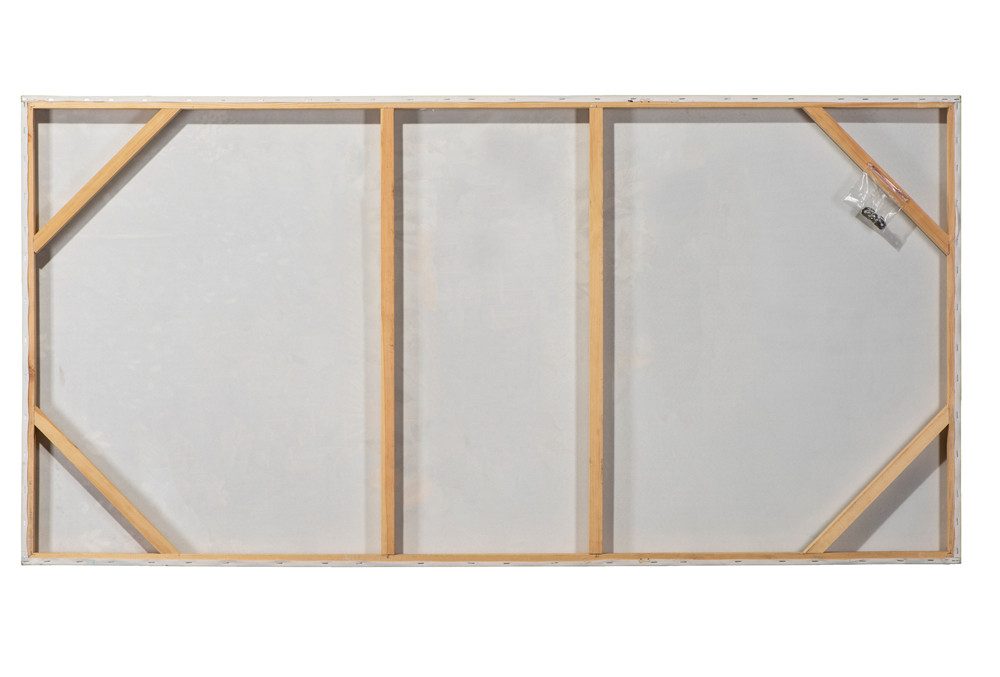 ArtUniverse Gemälde Abstrakt in Blau und Gold- Glitzer 76 x 150 cm, Abstrakt