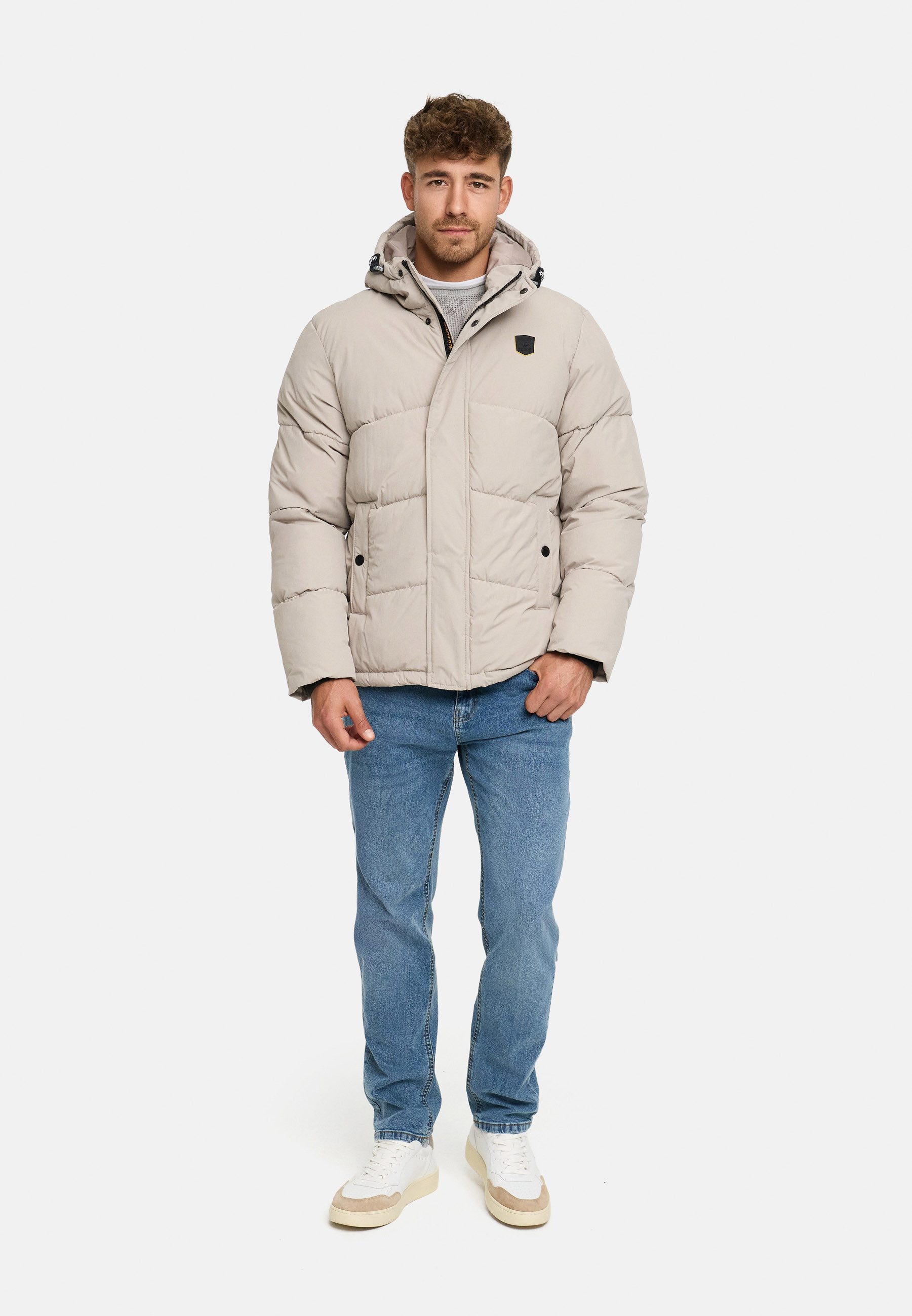 Indicode Winterjacke Herren INLaurits Jacket Herrenjacke Daunen-Optik mit Kapuze und sportiver Steppoptik
