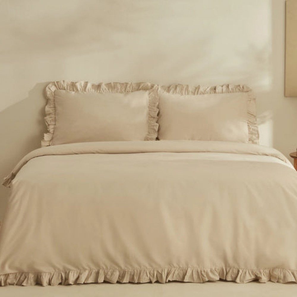 Karaca Bettwäsche Karaca Home Pure Ruffle 100% Baumwolle Doppel Bettbezug S günstig online kaufen