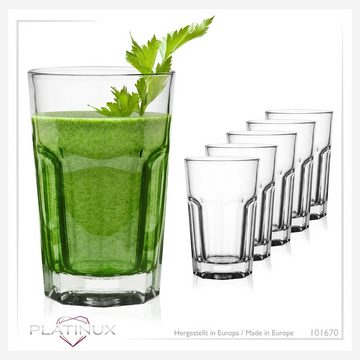 PLATINUX Glas Allzweck-Trinkgläser, Glas, 230ml (max.280ml) Spülmaschinenfest stapelbar Wassergläser Saftglas