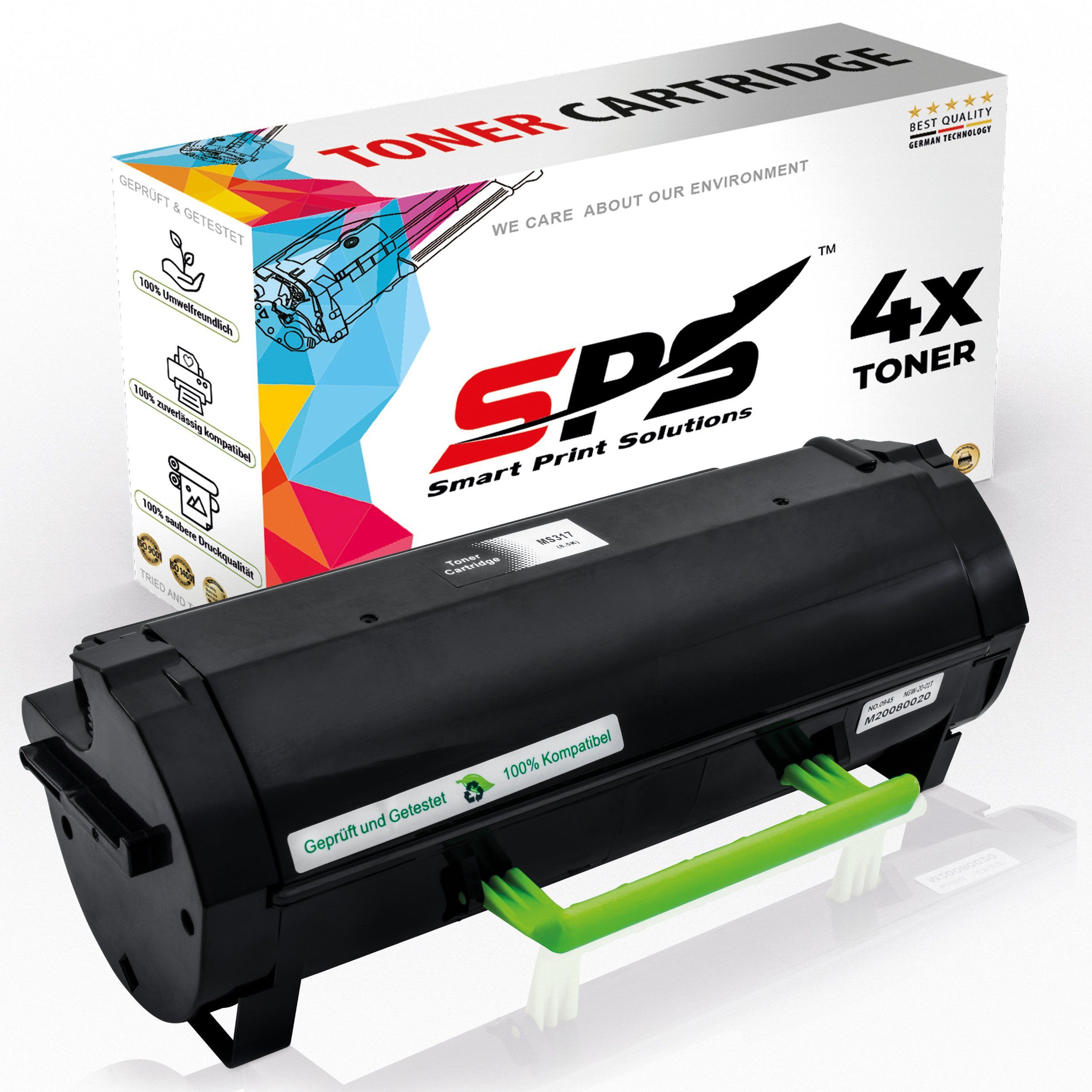 SPS Tonerkartusche Kompatibel für Lexmark MS417 51B2H00, (4er Pack)