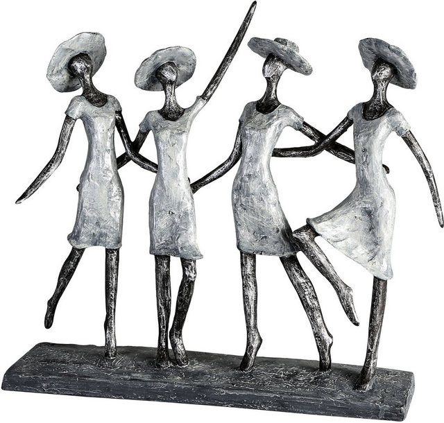 Casablanca by Gilde Dekofigur »Skulptur 4 Ladys, antik silber« (1 Stück), Dekoobjekt, Höhe 34, antikfinish, mit Spruchanhänger, Wohnzimmer-Otto