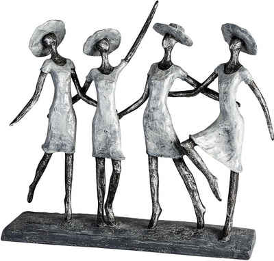 Casablanca by Gilde Dekofigur Skulptur 4 Ladys, antik silber (1 St), Dekoobjekt, Höhe 34, antikfinish, mit Spruchanhänger, Wohnzimmer