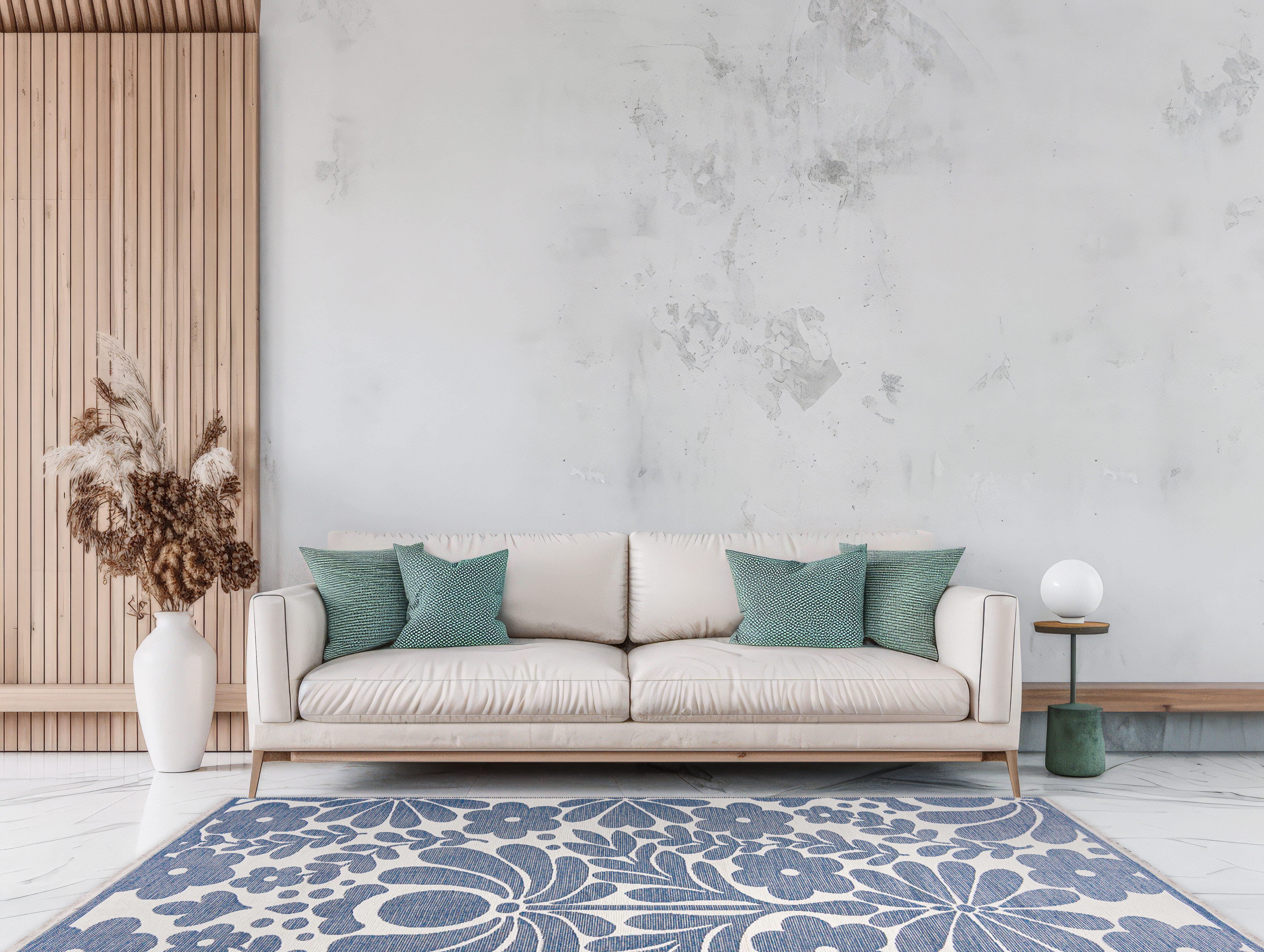 Mazovia Designteppich Teppich Zweiseitiger Pflanzlich Wohnzimmer Schlafzimmer Esszimmer Büro, 200 x 300 cm, Fußbodenheizung