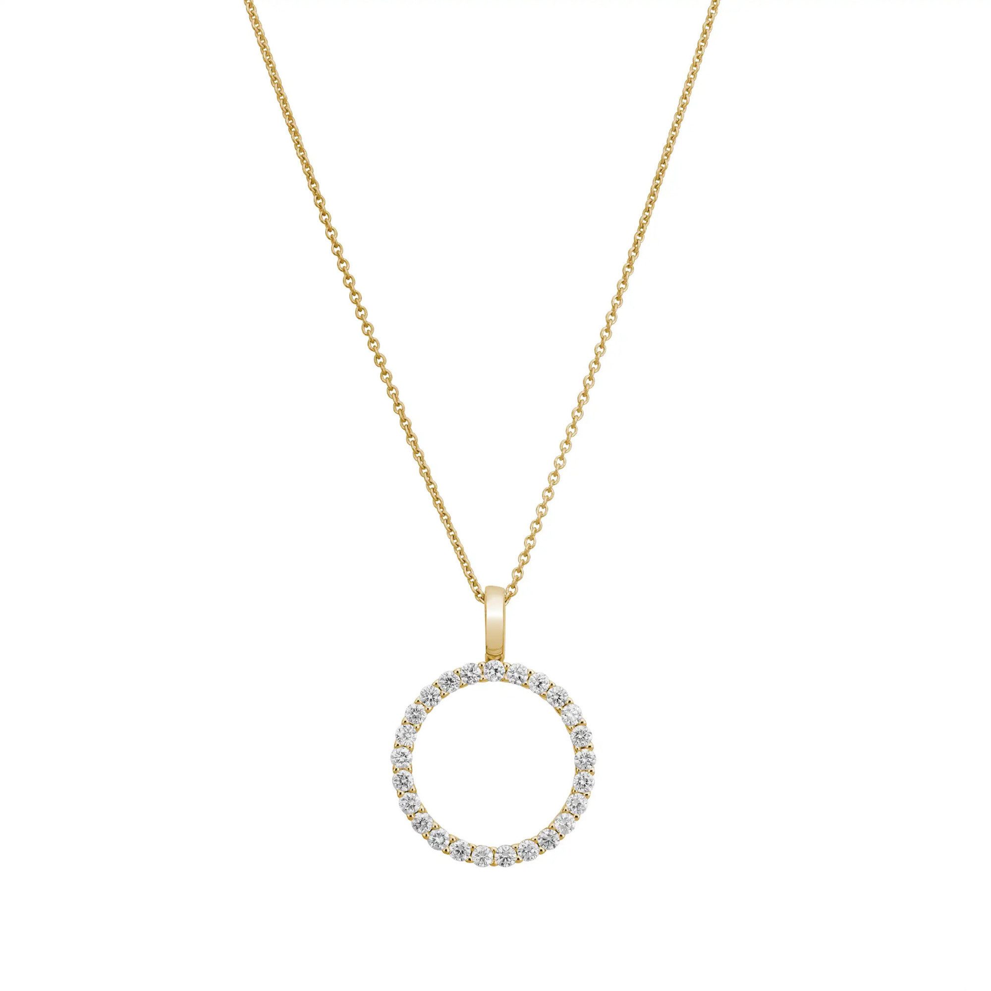 Kette mit Anhänger 585/- Gelbgold 25 synth. Diam. 0,68ct.