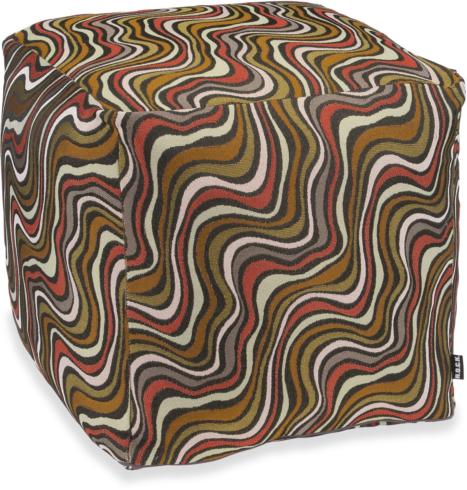 H.O.C.K. Sitzhocker H.O.C.K. Baptiste Bean Cube Pouf 40x40x40cm retro khaki terra, Hocker, Barhocker & Sitzhocker, Pouf, Badhocker, Wohnzimmer Hocker