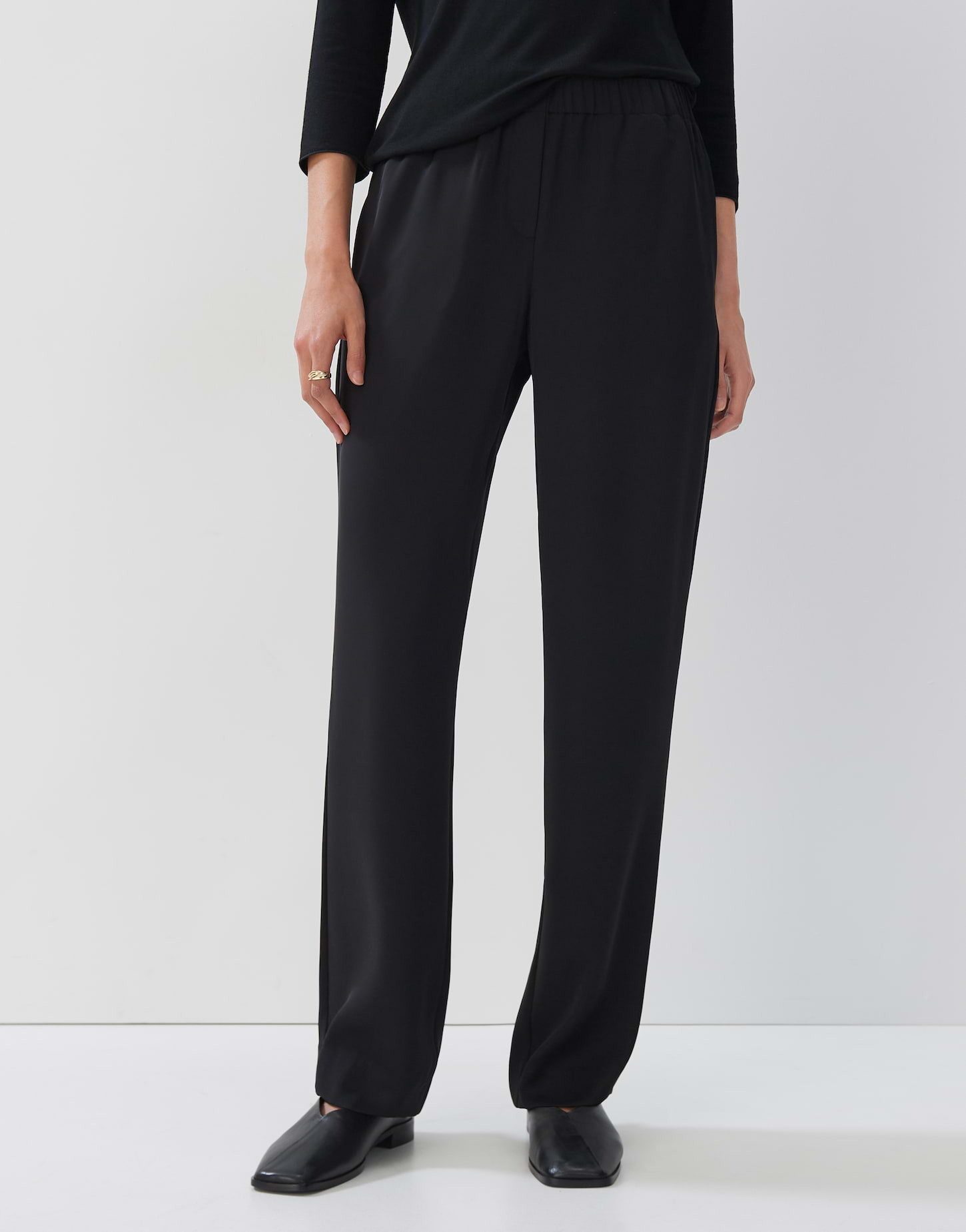 Schlupfhose Straight Leg Pants CIRAH Wide mit Gummibund