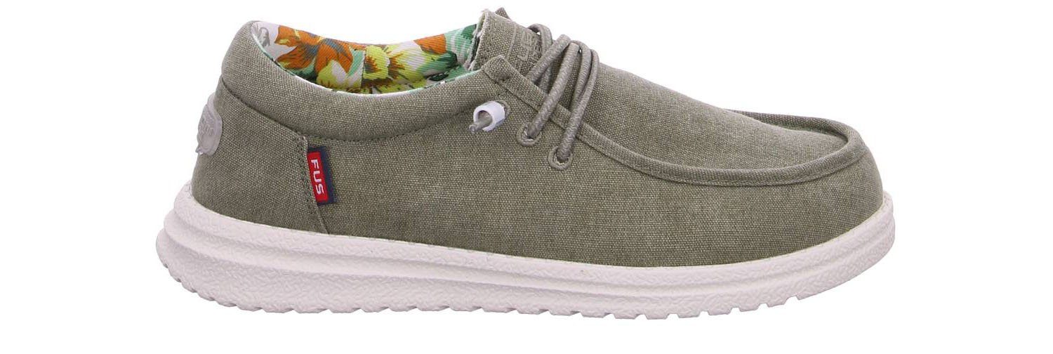 Fusion Emma Washed Canvas Sage Slipper