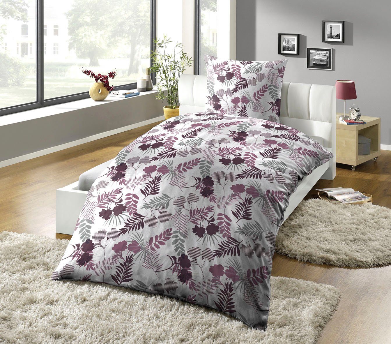 KiNZLER Bettwäsche Bedruckte Poly-Cotton Bettwäsche "Vivian", günstig online kaufen