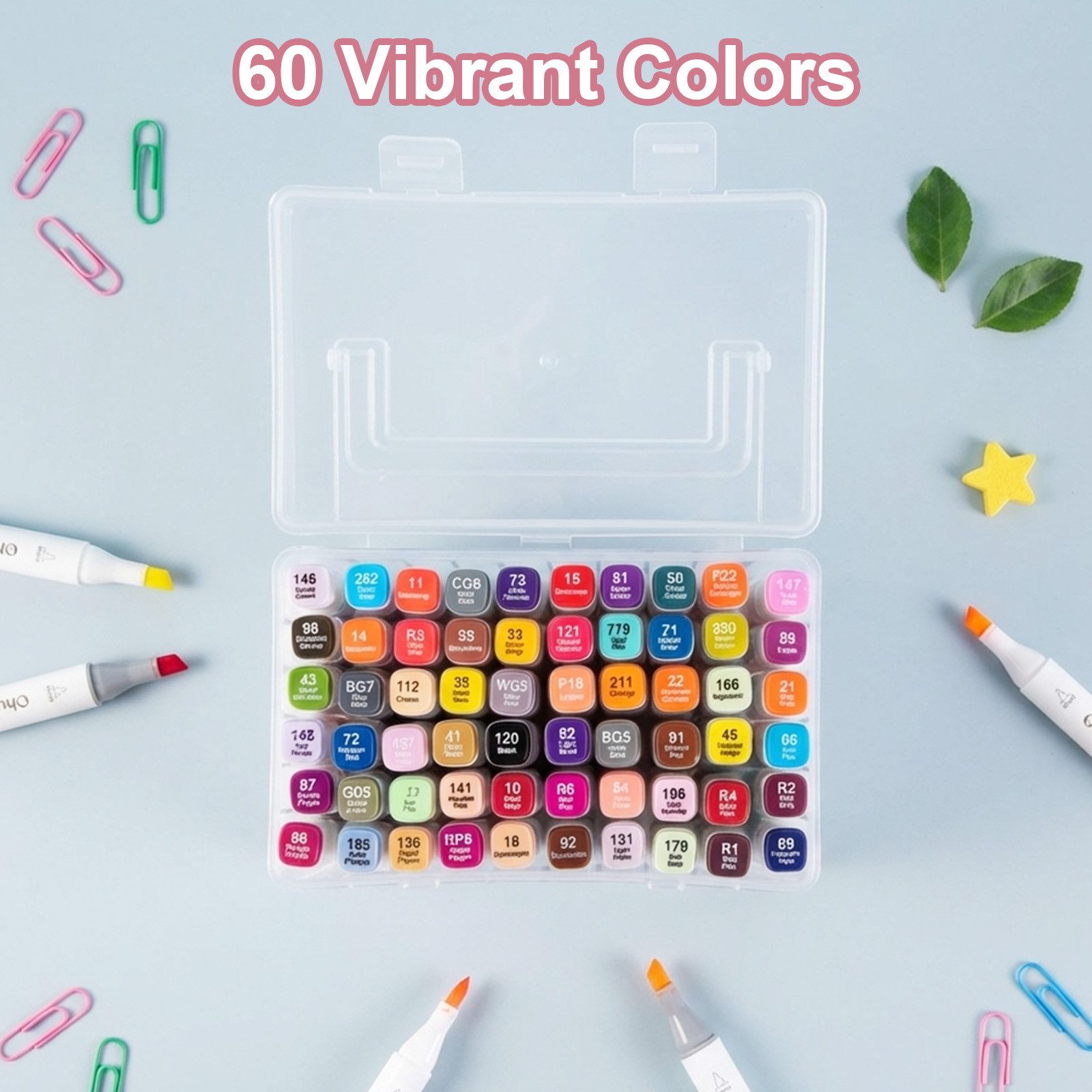 Youyijia Marker Alkohol Marker Set 60 Farben, Twin Marker Doppelspitze (Meißel & Fein) – Bild 4 von 5