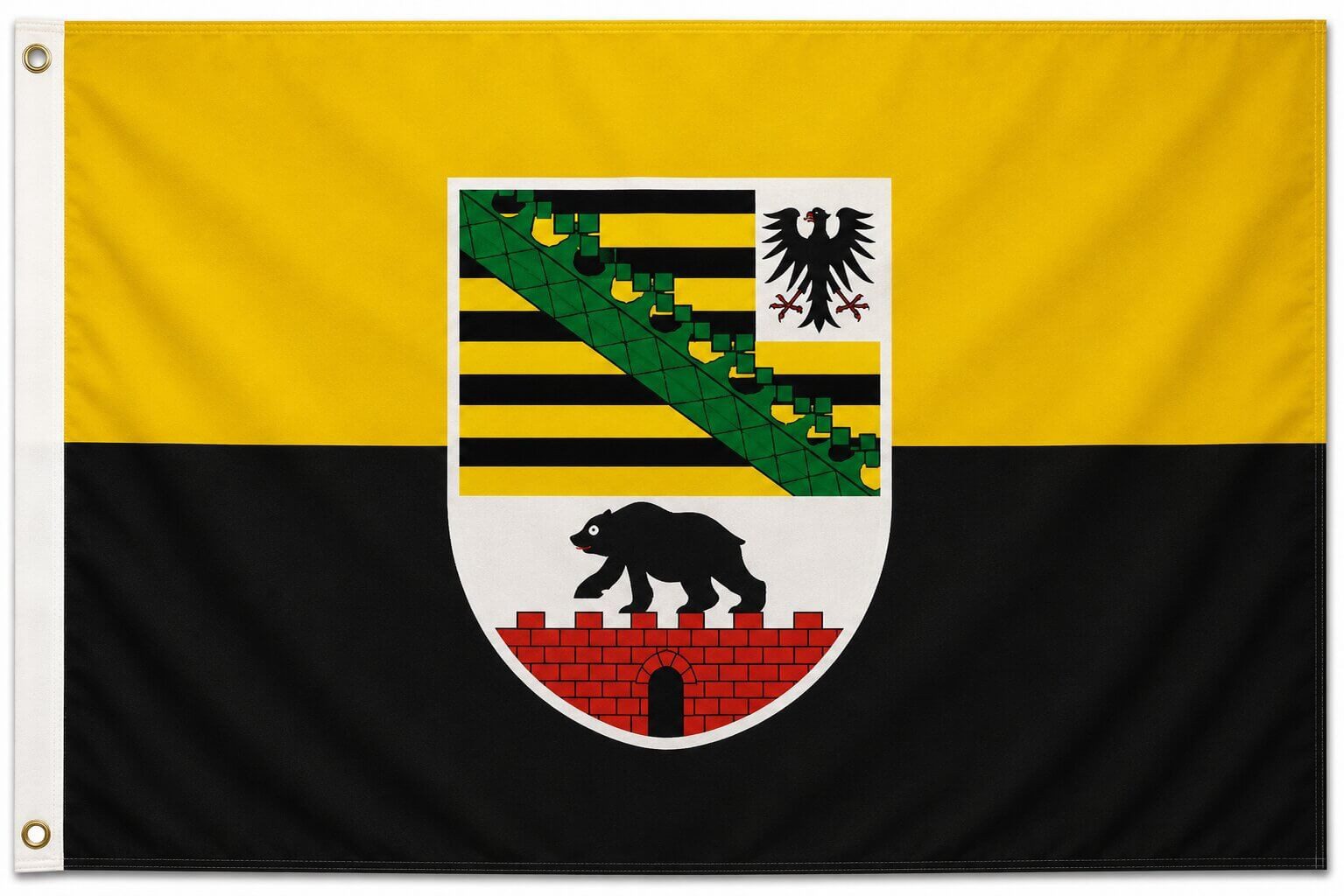 trends4cents Flagge Flagge 90 x 150 cm Hissfahne Bundesland Sturmflagge Hissfahne (Sachsen-Anhalt), für Fahnenmaste