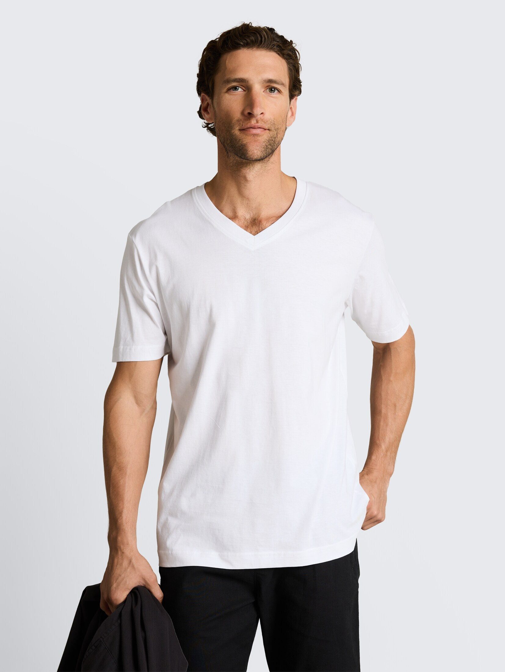 TOM TAILOR T-Shirt T-Shirt (im 2er Pack) T-Shirts mit V-Ausschnitt im 2er-Pack