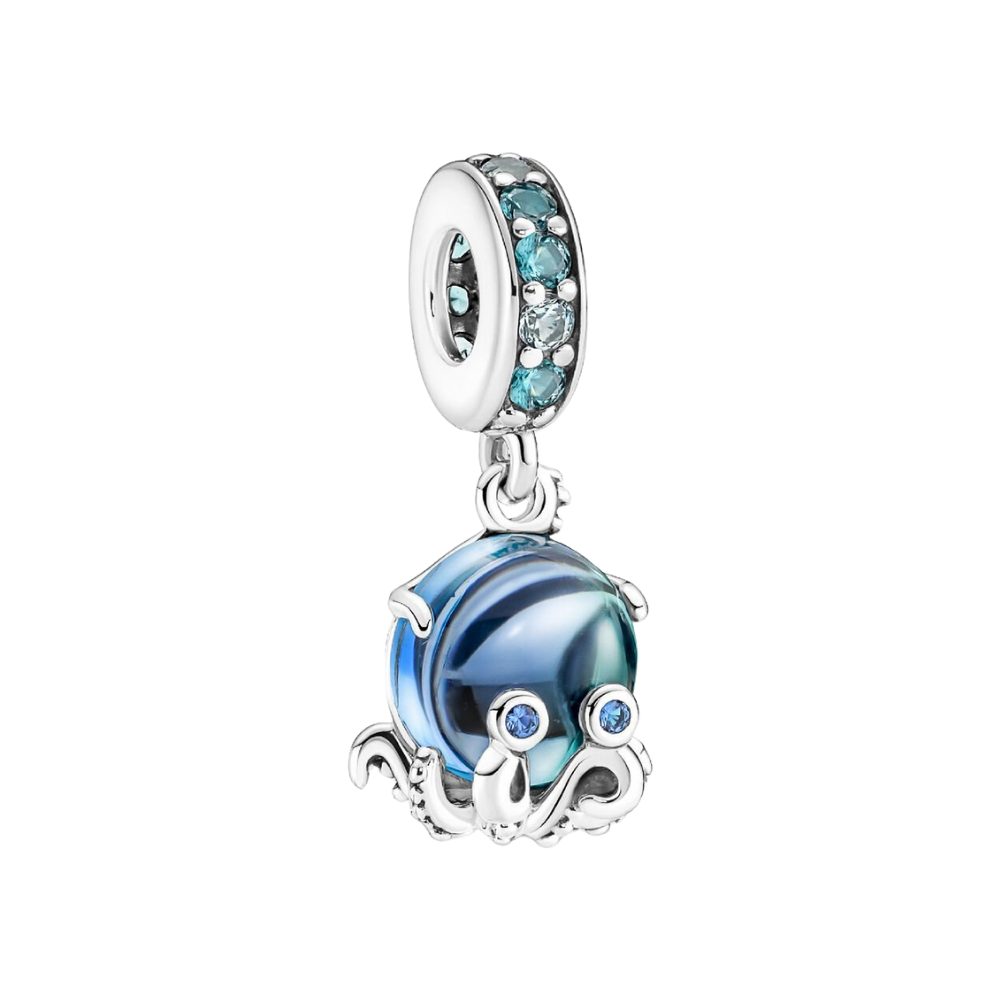 Pandora Charm-Einhänger 791694C01*, Oktopus, Tiere, Meer, Blau