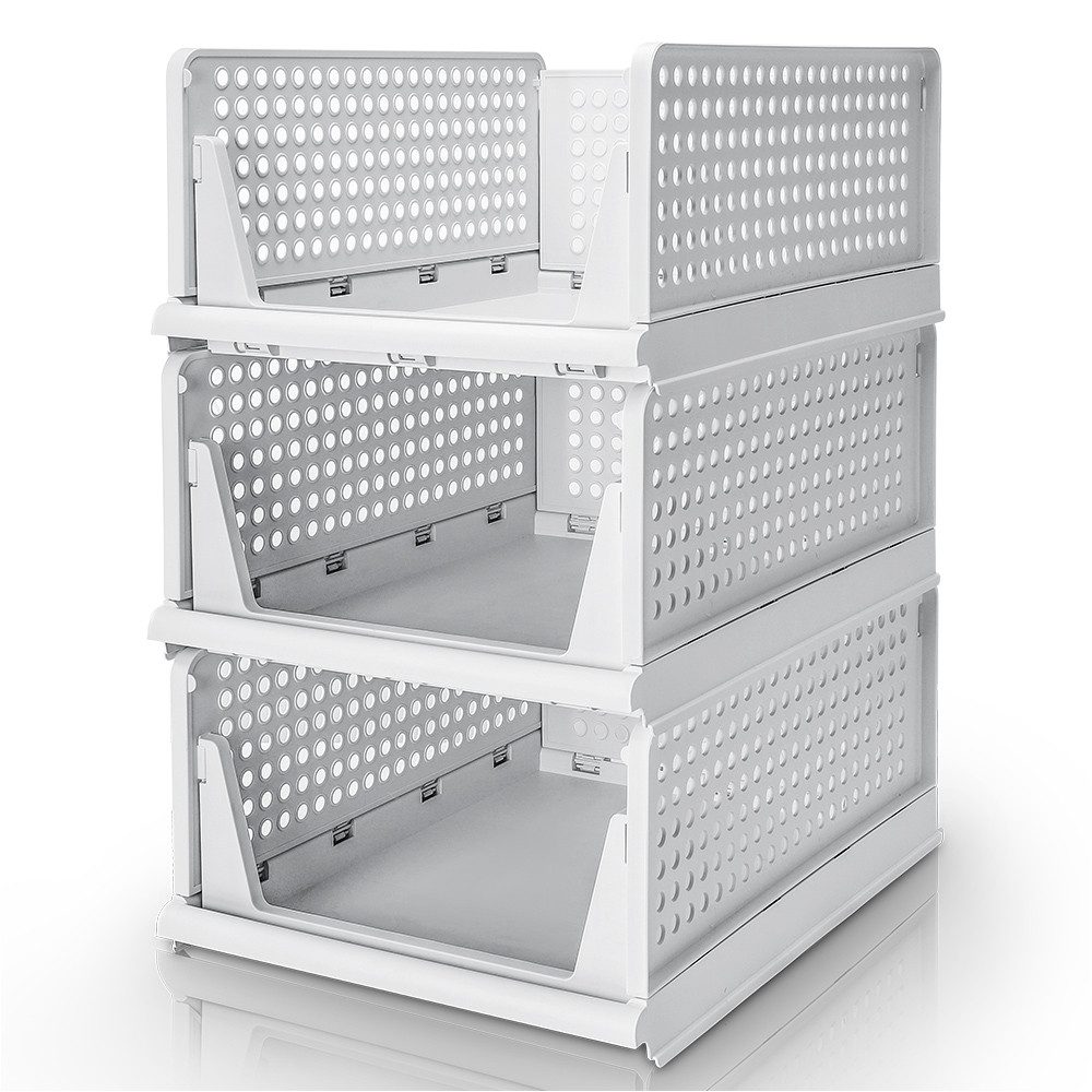 Yorbay Organizer 3er Set Stapelbarer Kleiderschrank Organizer (Garderoben A günstig online kaufen