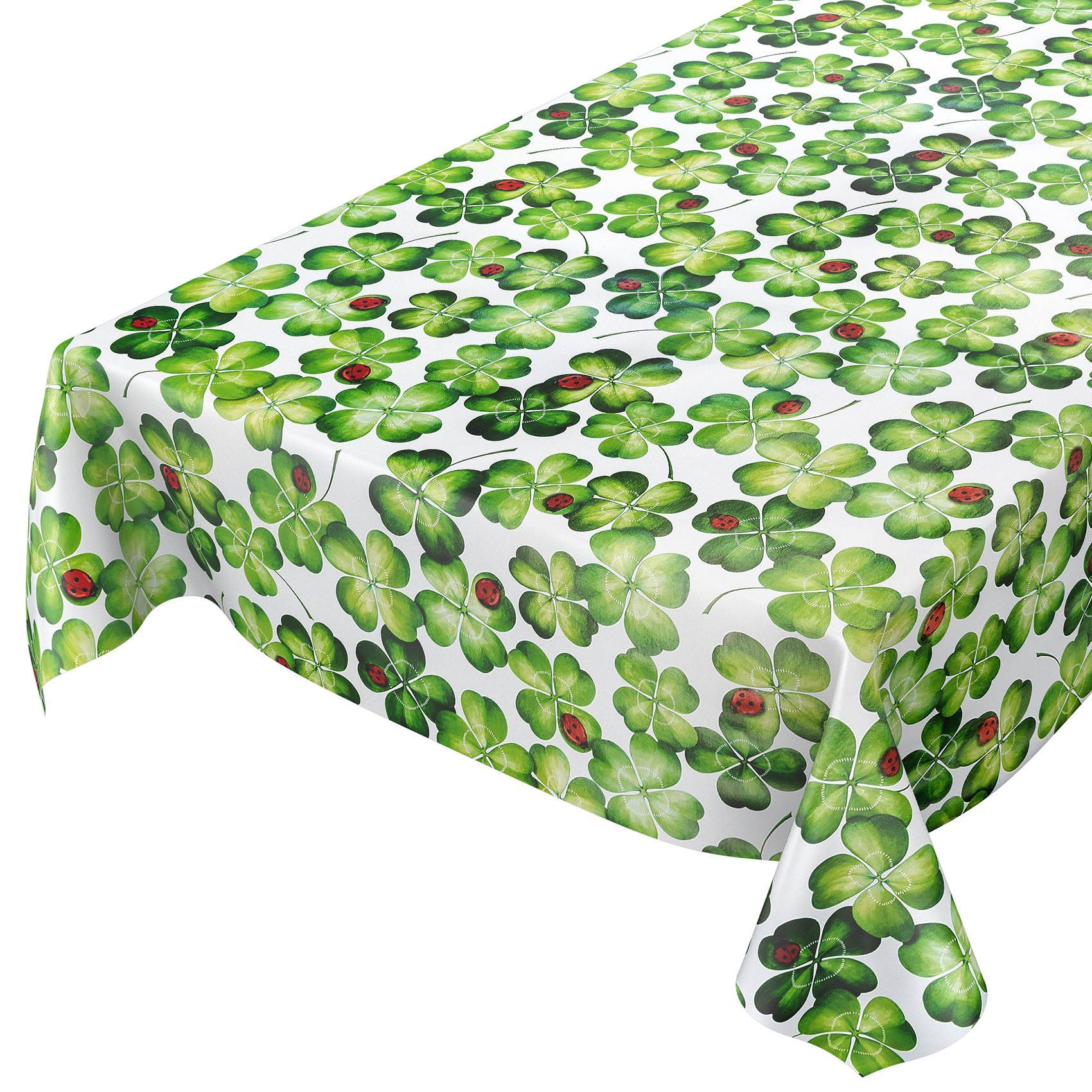 ANRO Tischdecke Tischdecke Wachstuch Tiere Grün Robust Wasserabweisend Breite 140 cm, Glatt