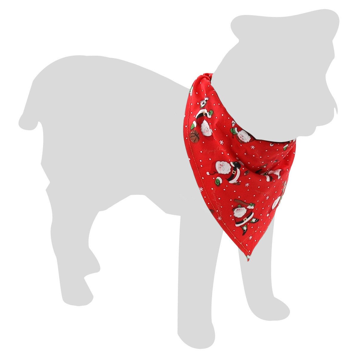 Flamingo Tier-Halstuch Bandana Mik mit Weihnachtsmotiv rot