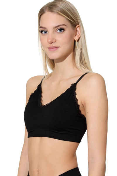 Yenita® Bustier Ribbed Collection mit feiner Spitze