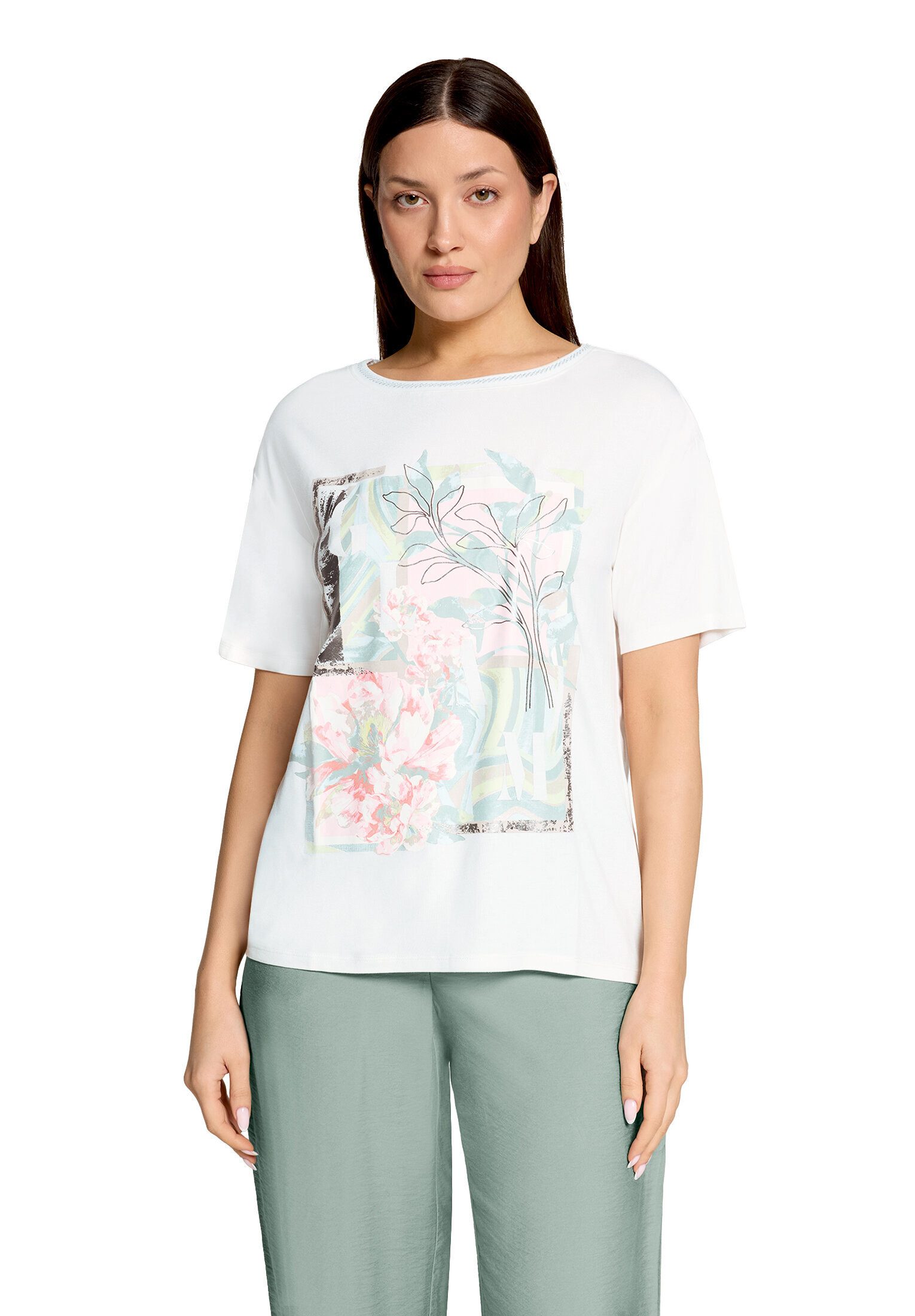 Betty Barclay Kurzarmshirt Damen mit Rippbündchen (1-tlg)