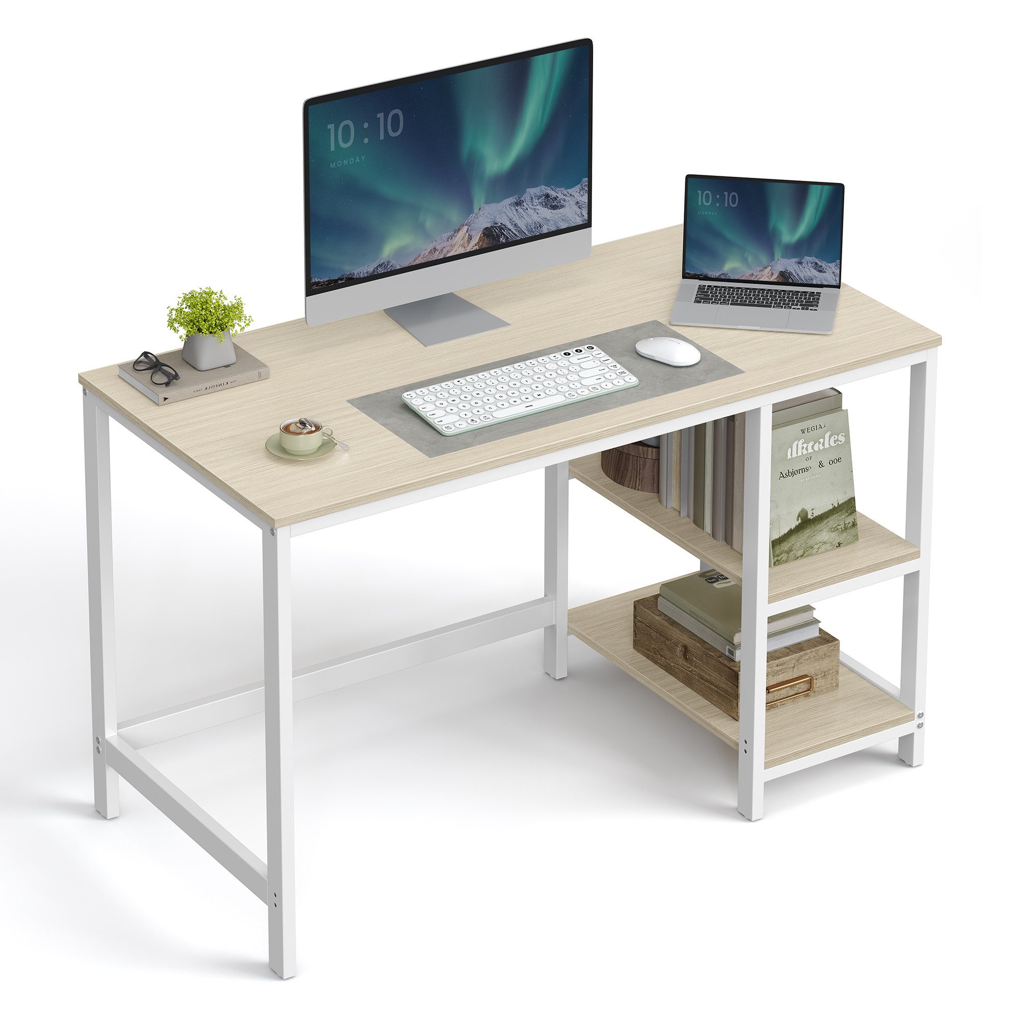VASAGLE Schreibtisch Computertisch, 120/140cm Bürotisch mit günstig online kaufen