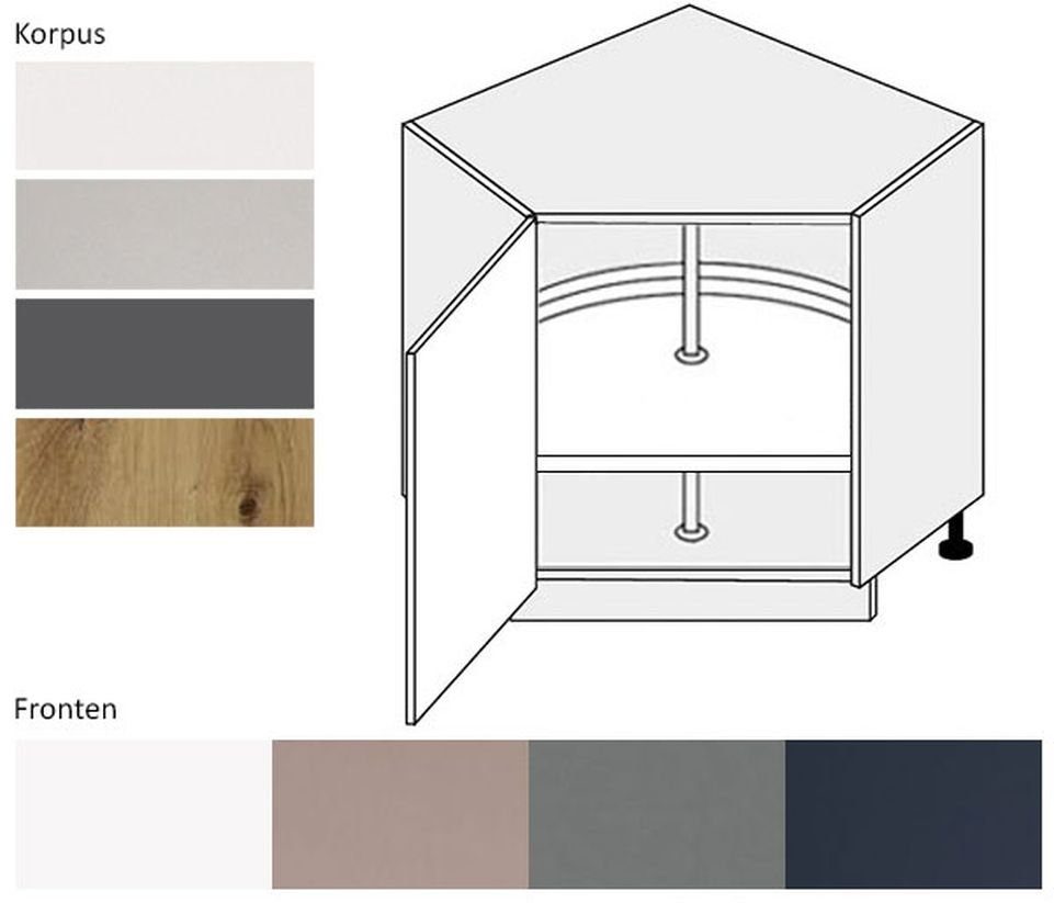 Eckunterschrank Bonn B/T/H: 84cm / 84cm / 82cm