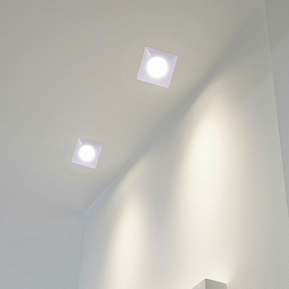 Warmweiß, Einbaustrahler verbaut, Wohnzimmerlampe LED-Leuchtmittel LED Einbaustrahler, fest Deckenlampe etc-shop Einbauspot