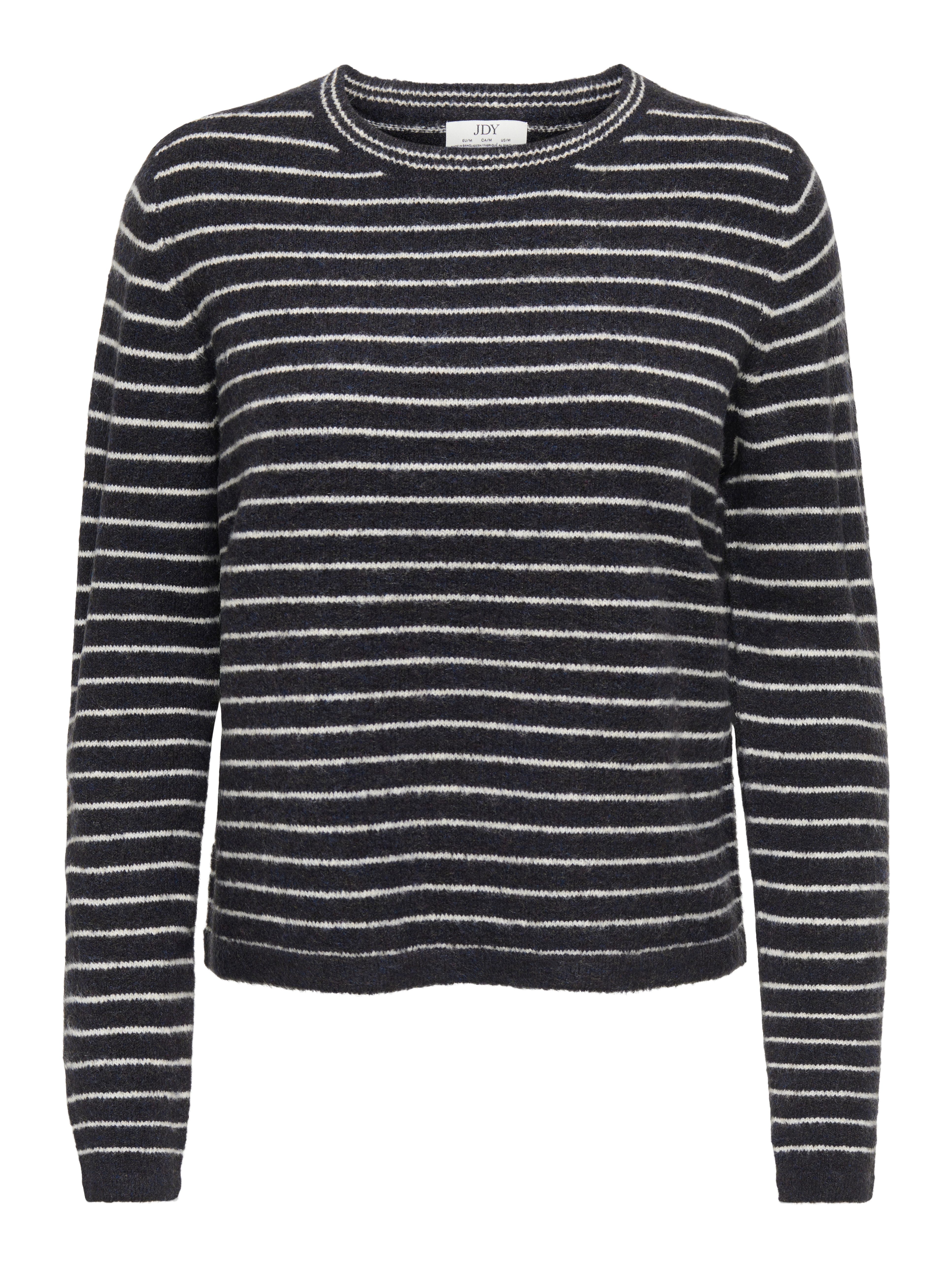 JDY Strickpullover JDYLUPI L/S O-NECK STRIPE PULLOVER KNT Materialmix