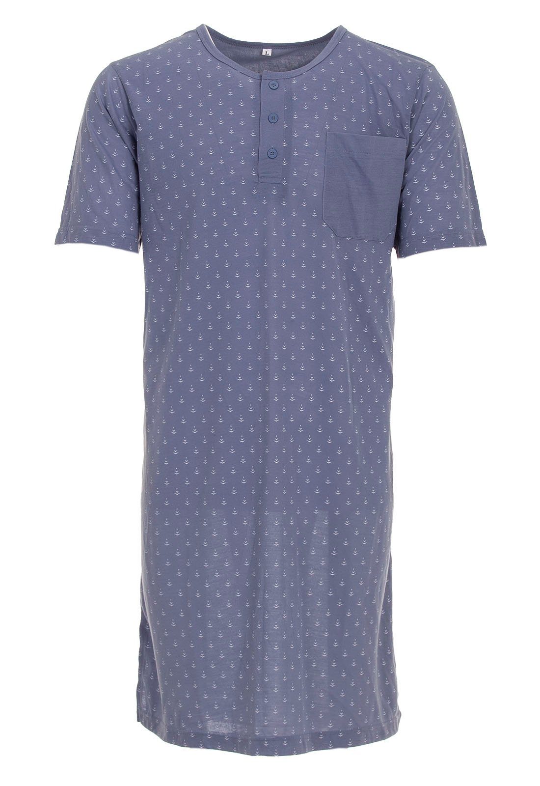 Lucky Nachthemd Nachthemd Kurzarm - Pfeil graublau