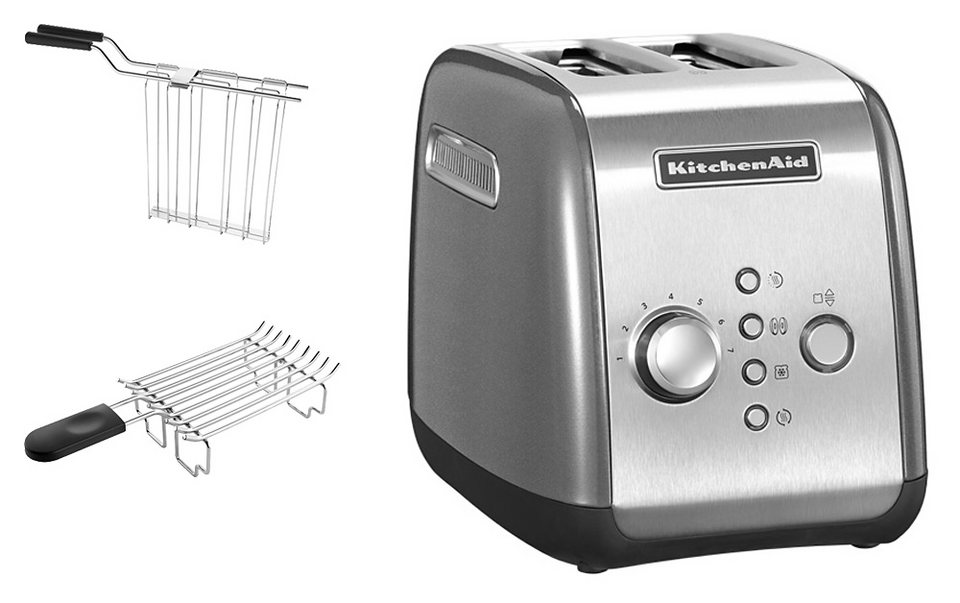 KitchenAid Toaster 5KMT221ECU mit Brötchenaufsatz und Sandwichzange