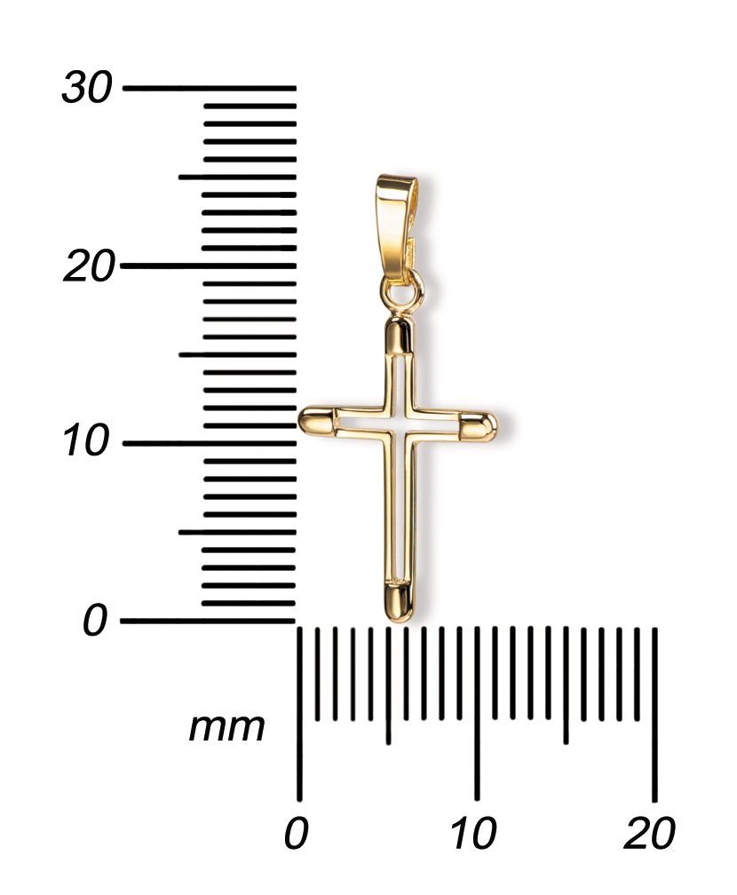 (Goldanhänger, vergoldet- kleiner Kette. 333 JEVELION Kette - Germany Mit Kreuzanhänger und 70 36 für Made in Damen ohne Kinder), Goldkreuz cm Kreuzkette Länge - oder wählbar