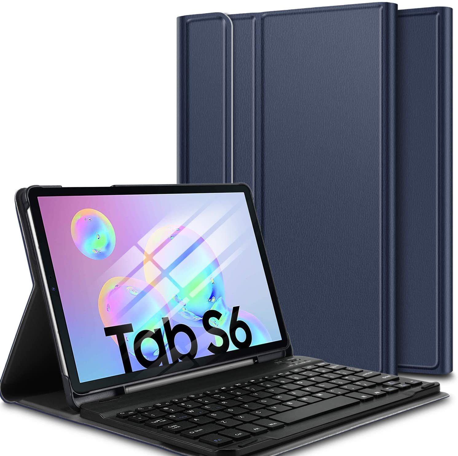 IVSO »Tastatur Hülle für Samsung Galaxy Tab S6 SM-T860/T865 10.5 Zoll 2019«  Tablet-Tastatur (Ständer Hülle Flip Cover With Bluetooth Tablet Keyboard  (Deutsches QWERTZ)