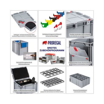 PROREGAL® Stapelbox Scharnierdeckel Eurobox NextGen, Schaumstoff, BxT 30x40cm