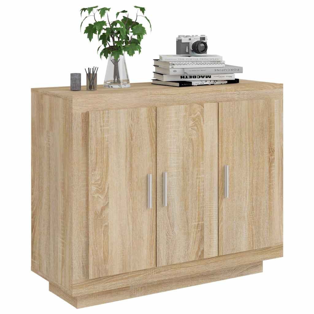 vidaXL Sideboard Sideboard Sonoma-Eiche 92x35x75 cm Holzwerkstoff (1 St) – Bild 4 von 5