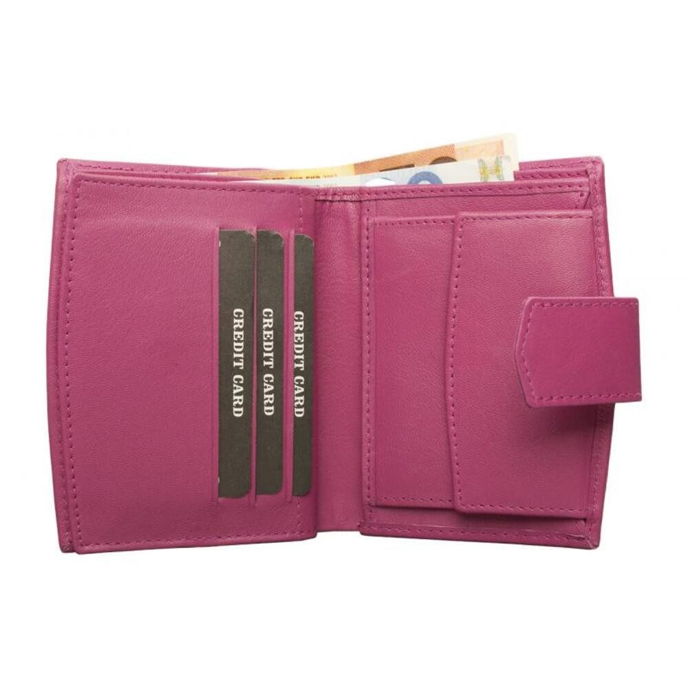 Geldbörse Geldbörse mit Außenriegel Nappa-Leder Kombibörse pink (1-tlg) günstig online kaufen