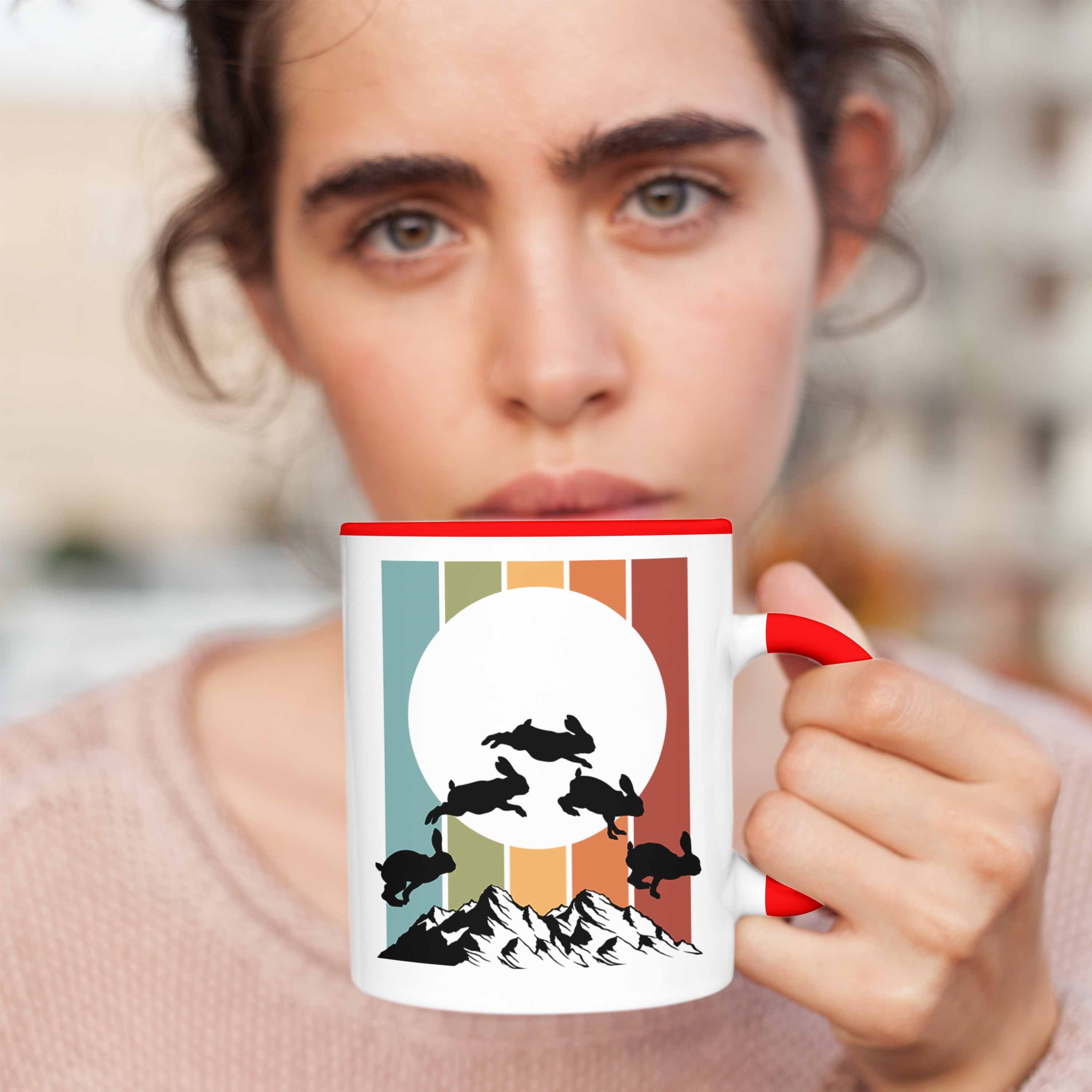 Berghasen Tasse Tasse Hasen Tirol Kaffeetasse Wandern Rot Grafik Berge Geschenk Trendation