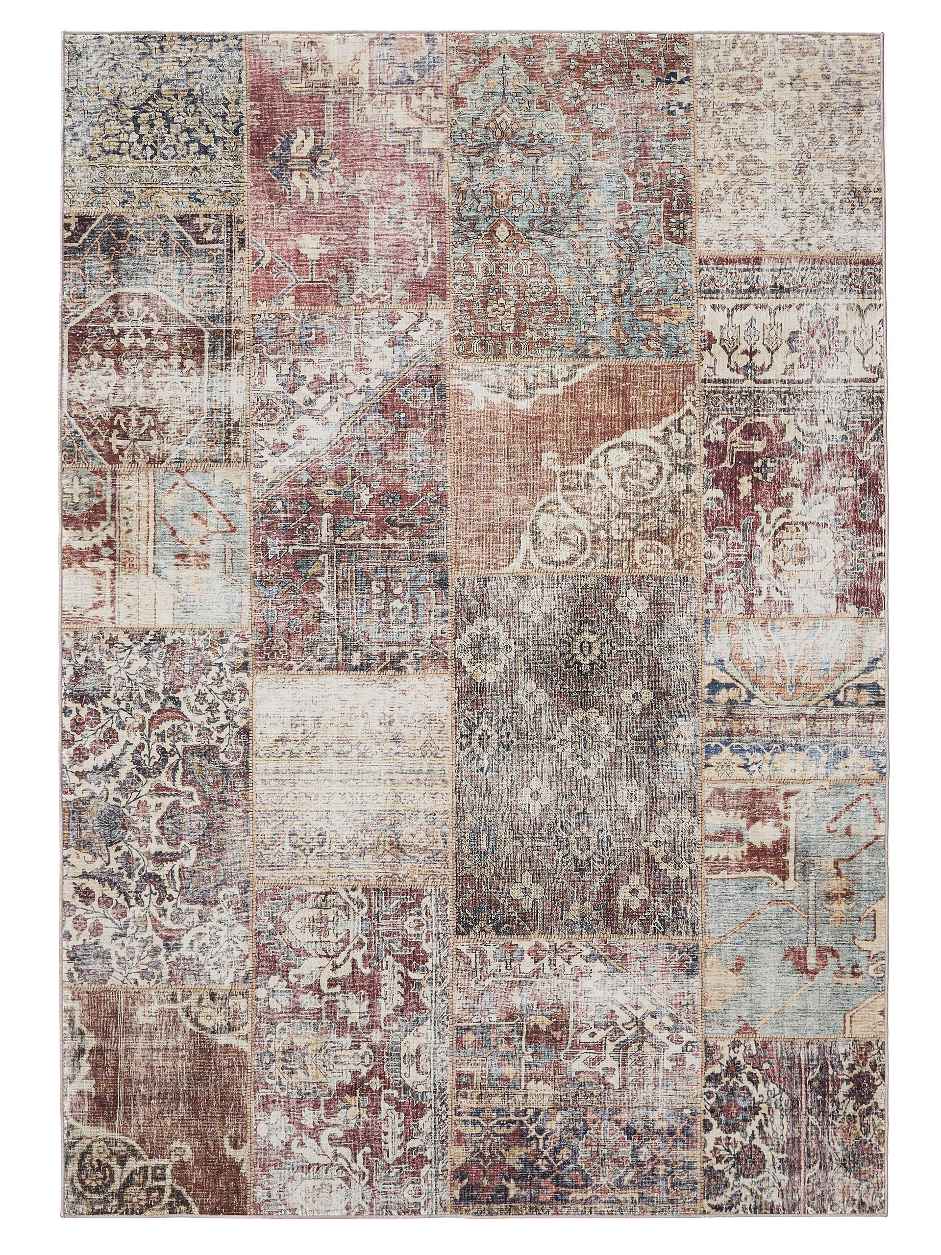 Interiyou Teppich Gent, Rechteckig, Höhe: 5 mm, Vintage Kurzflor für Wohnzimmer, Schlafzimmer, waschbar, pflegeleicht