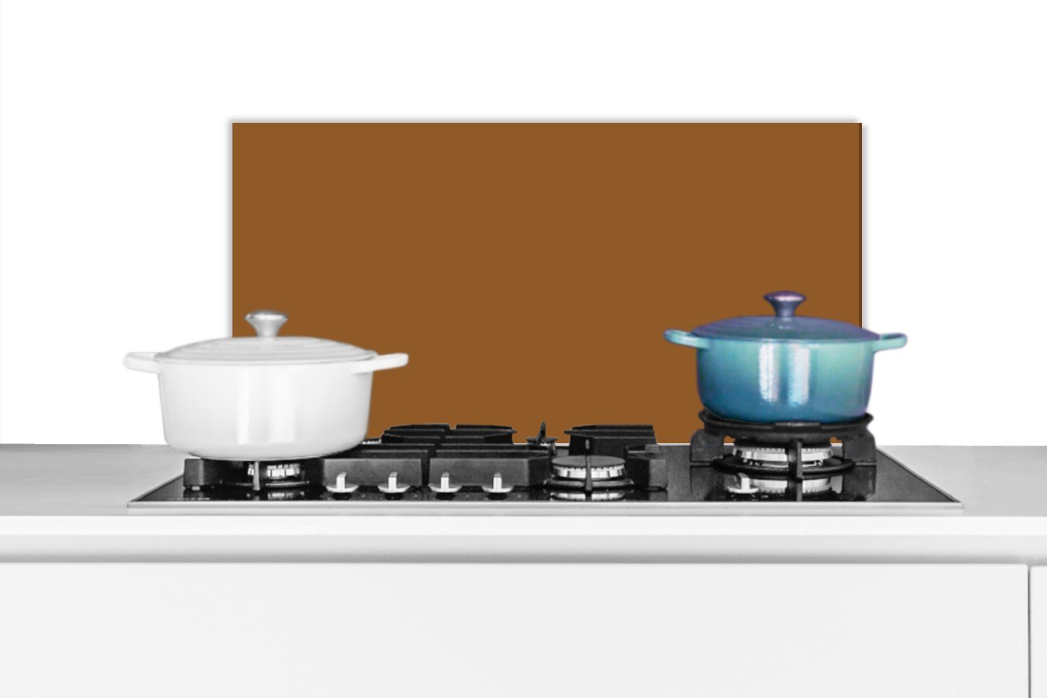 MuchoWow Küchenrückwand Braun - Erdton - Unifarben, (1-tlg), 60x30 cm, Wandschutz, gegen Fett und Schmutzflecken für Küchen