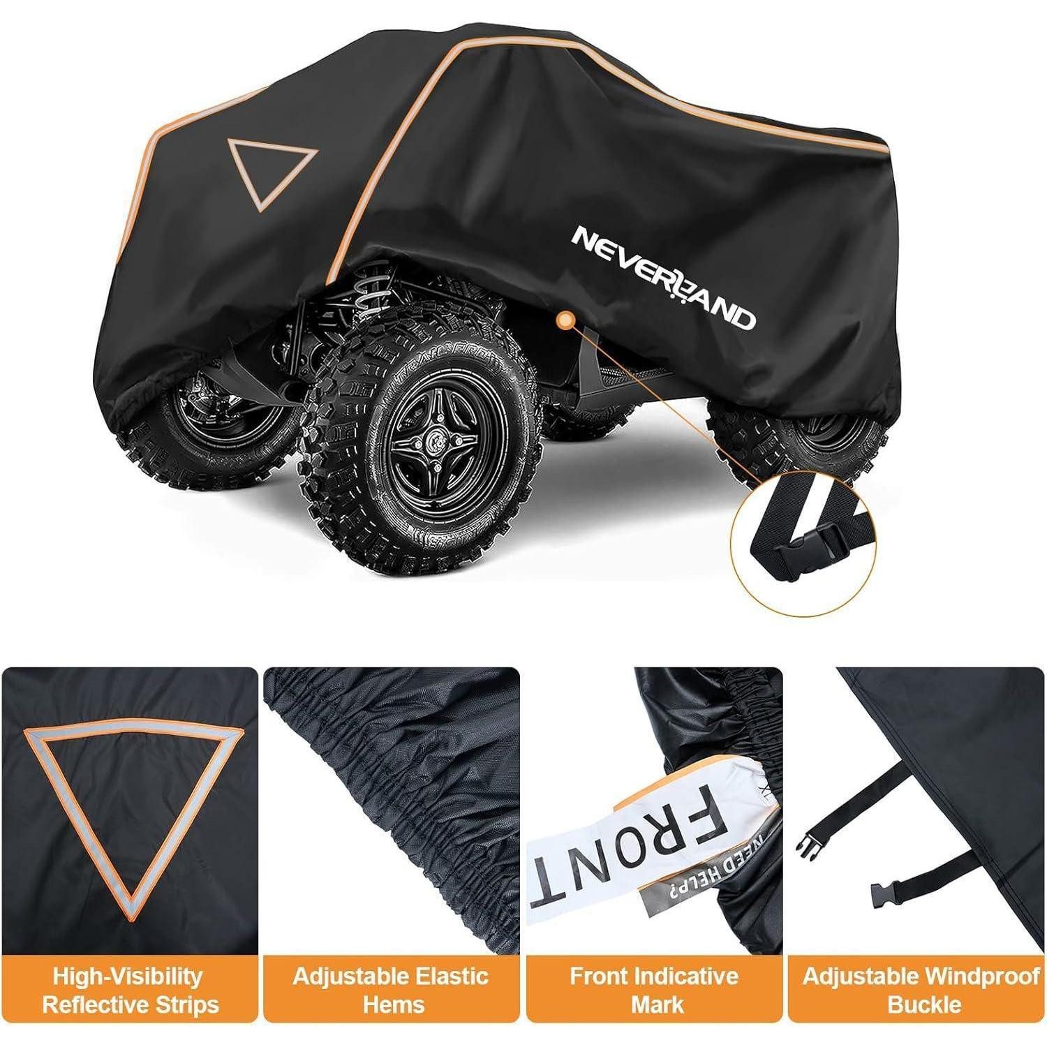 LuxusKollektion Schutzplane Abdeckplane Quad ATV Abdeckung 420D orange schwarz XXXL 256 110 120cm