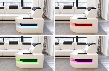 Sofa Dreams Wohnlandschaft »Como - U Form Ledersofa«, mit LED, wahlweise mit Bettfunktion als Schlafsofa, Designersofa