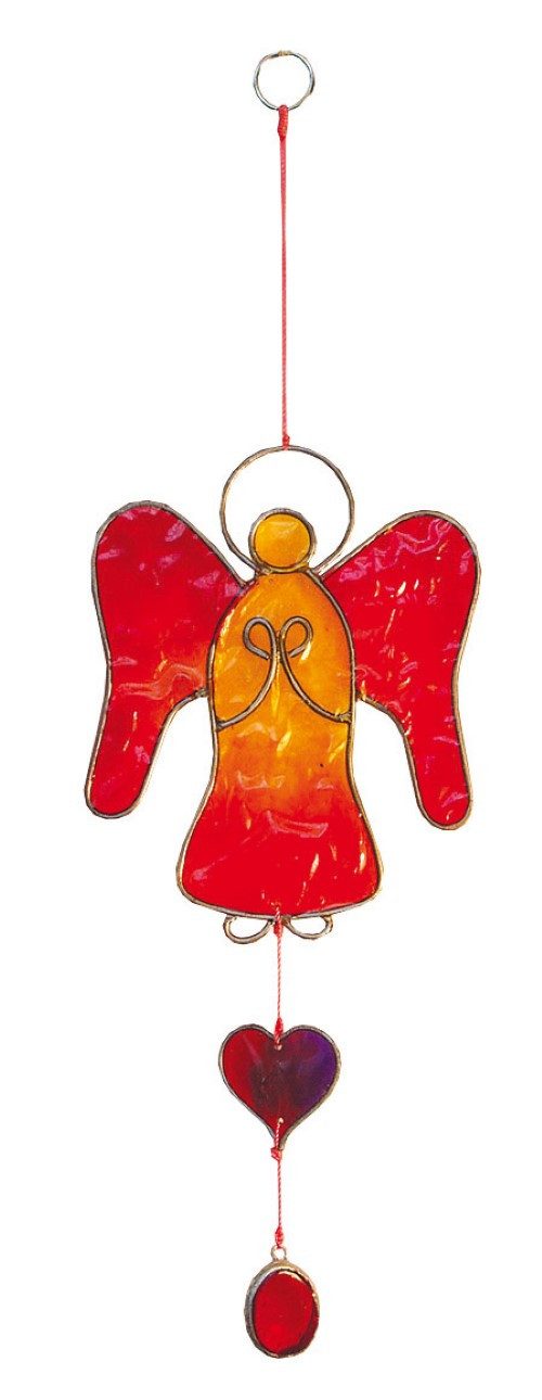 Saraswati Hängedekoration Suncatcher "Engel" Fiberglas rot 18cm günstig online kaufen
