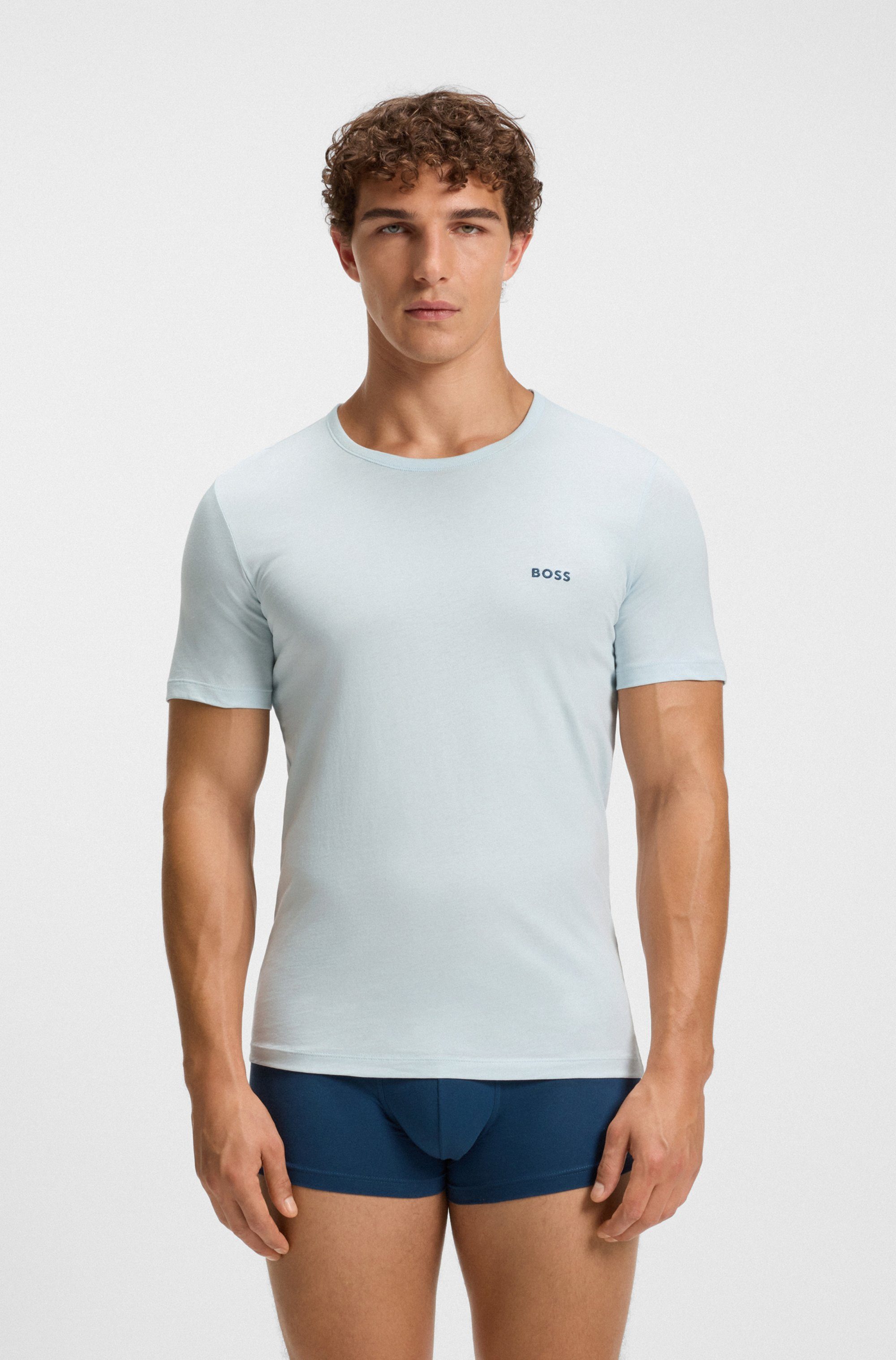 BOSS T-Shirt TShirtRN 3P Classic (3-tlg) mit Logostickerei günstig online kaufen
