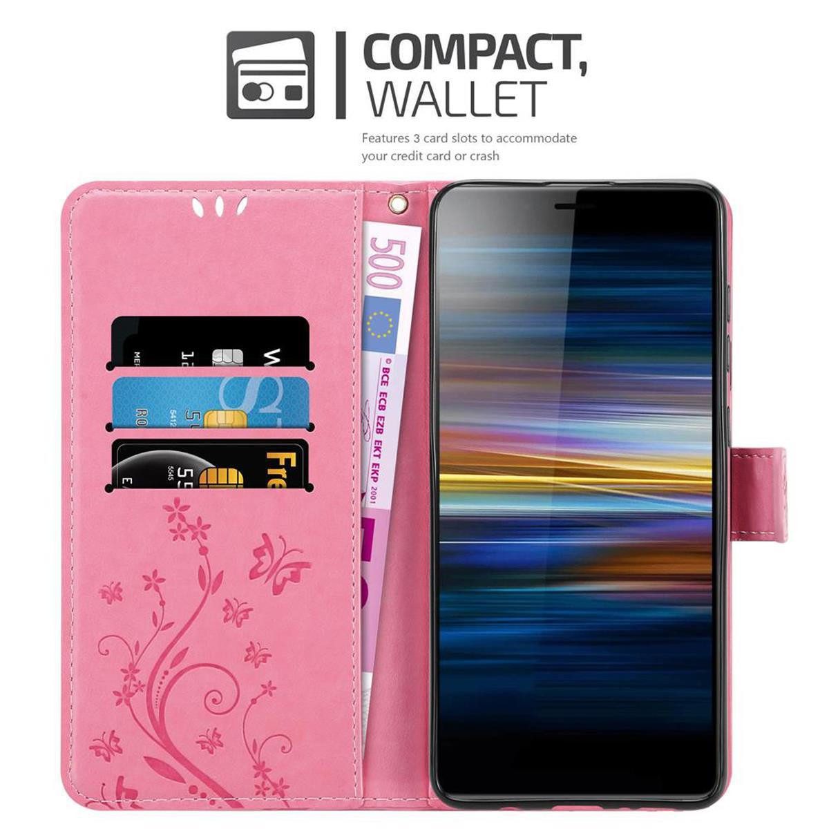 Cadorabo Handyhülle für Sony Xperia L3 Hülle Sony Xperia L3, Hülle Schutzhülle Blumen Flower mit Standfunktion Kartenfach Magnet
