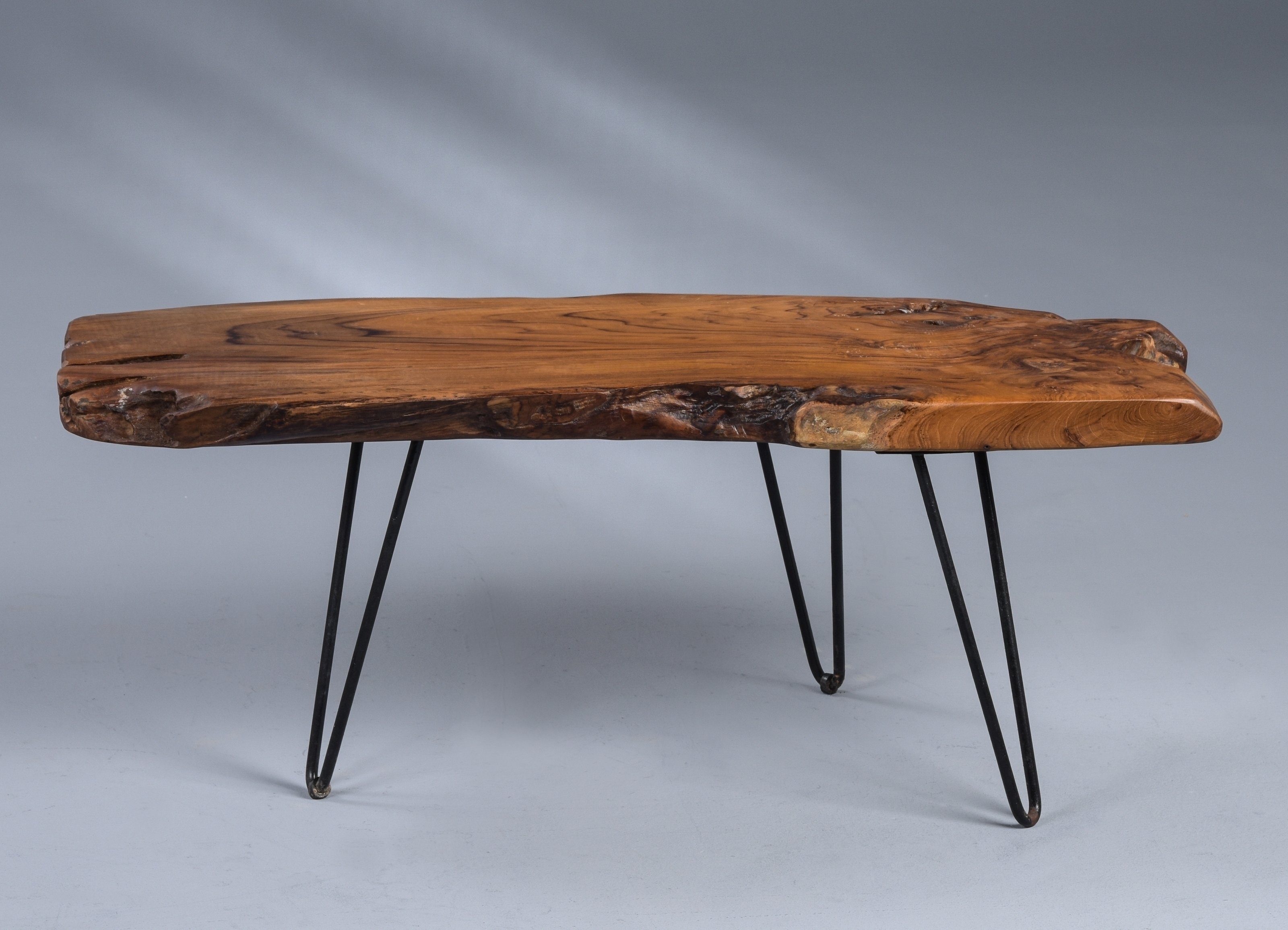 M2 Kollektion Couchtisch in braun, Teakholz + Metall - 100x40x40cm (LxBxH) günstig online kaufen