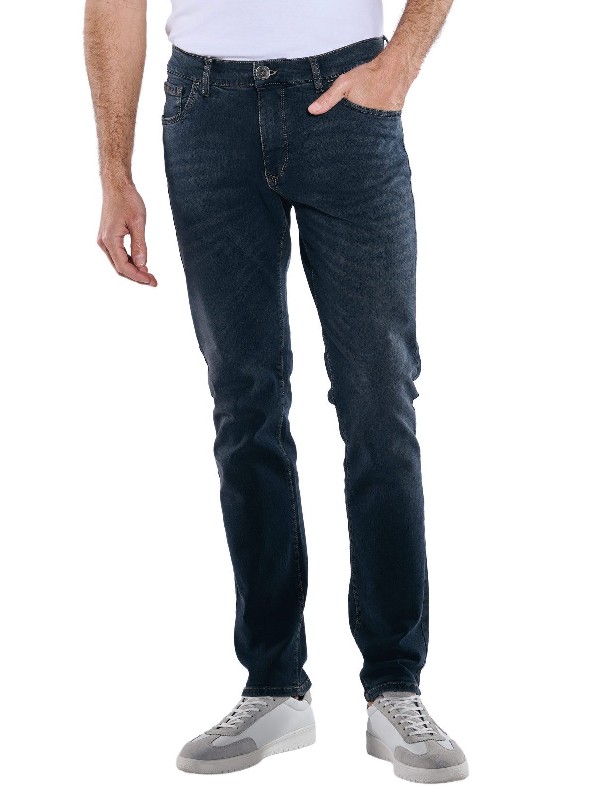 Engbers Straight-Jeans engbers Herren Super-Stretch-Jeans "My Favorite", Saphirblau