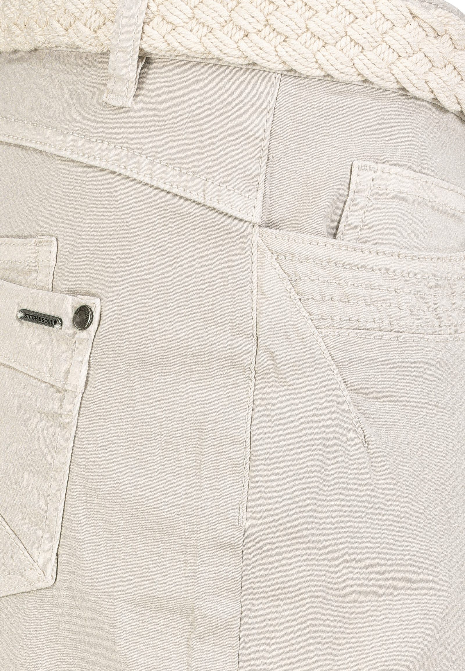 SUBLEVEL Shorts Damen Bermudas kurze Hose Baumwolle Jeans Sommer Chino Stoff