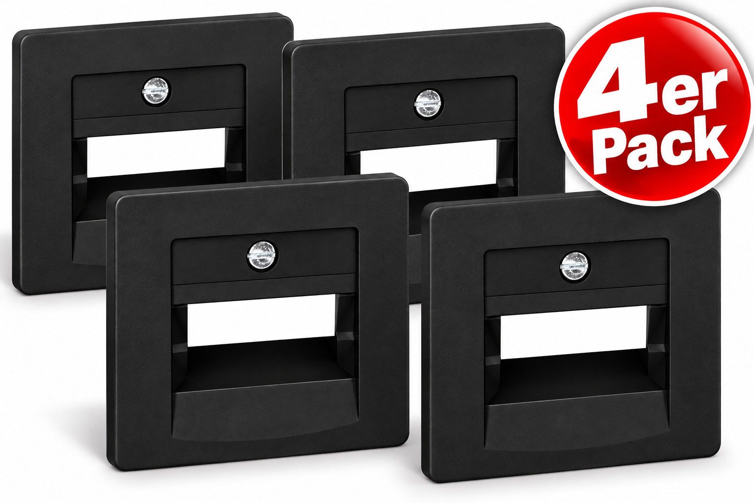 Kopp Abdeckrahmen 4X PARIS UAE Abdeckung Netzwerkdose LAN Datendose RJ45 Unterputz, Abdeckung Netzwerkanschluss Anschlussdose Netzwerkanschluss