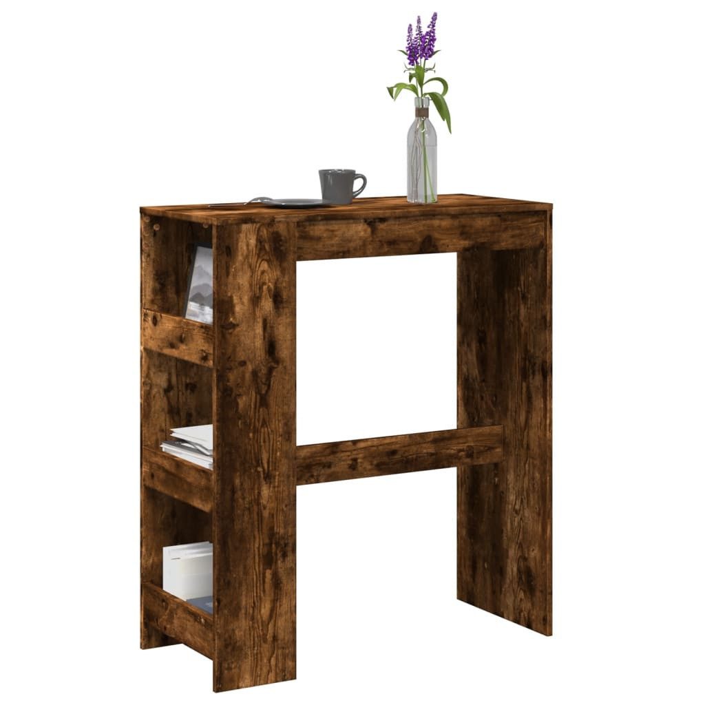 vidaXL Esstisch Bartisch mit Regal Räuchereiche 90x40x103,5 cm Holzwerkstoff (1-St)